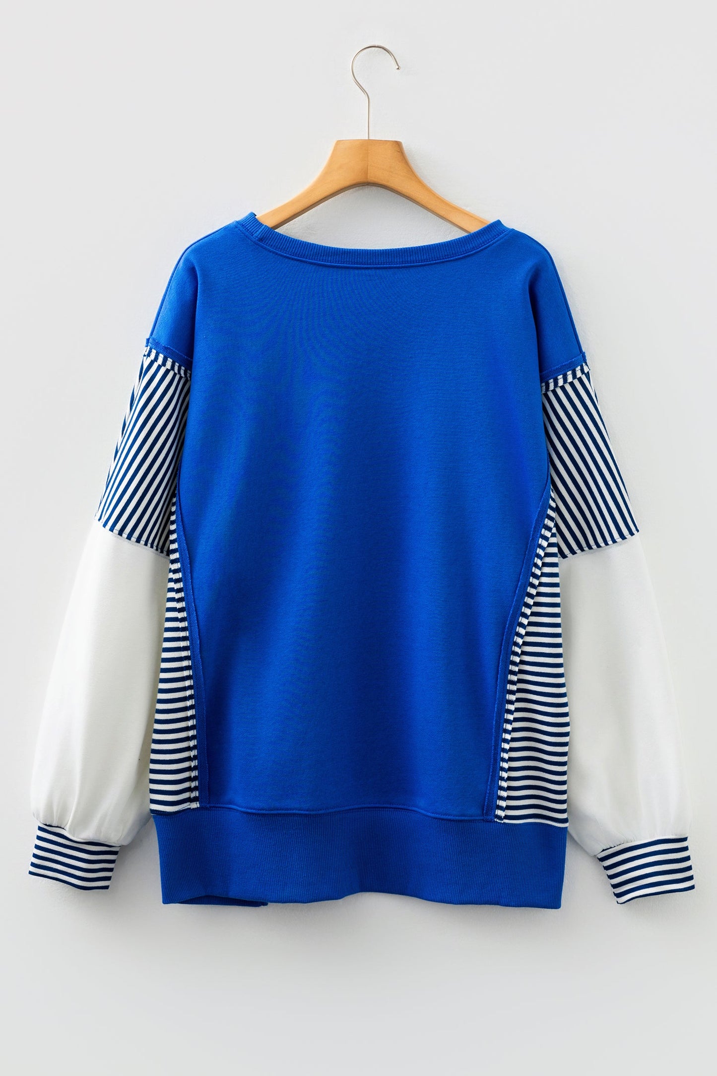 Stripe Patchwork Long Sleeve Colorblock Sweatshirt