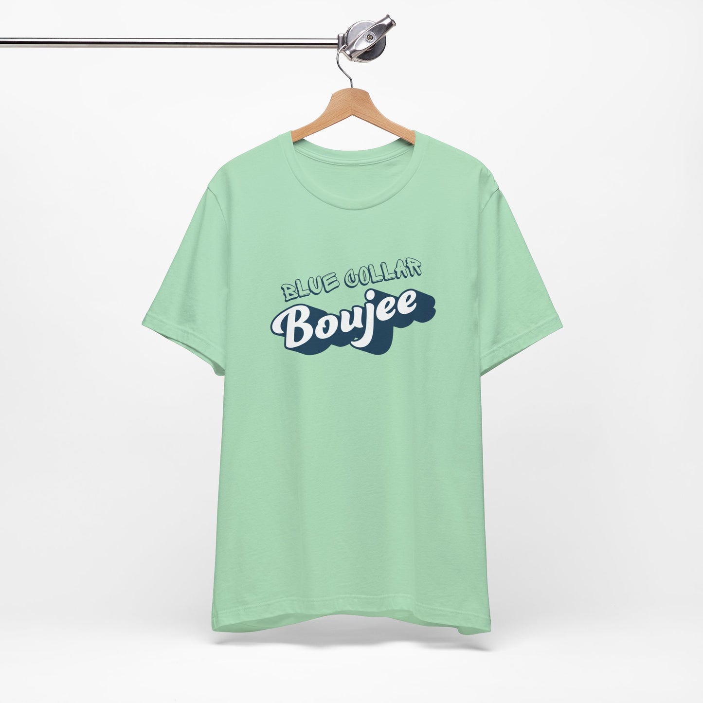 Boujee Blue Collar Unisex Tee, Trendy Graphic Shirt, Casual Wear, Gift for Him/Her, Fun Attire for Themed Parties