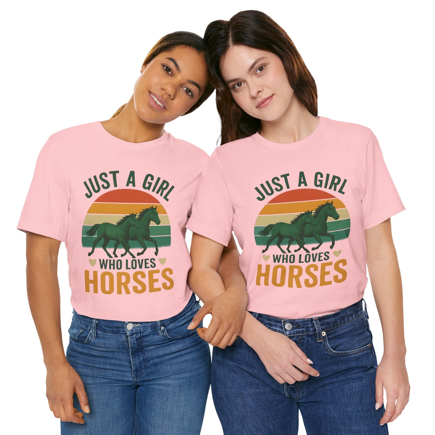 Just a Girl Who Loves Horses Tee | Horse Lover Shirt, Equestrian Gift, Casual Summer Tee, Birthday Present, Gift for Horse Girls