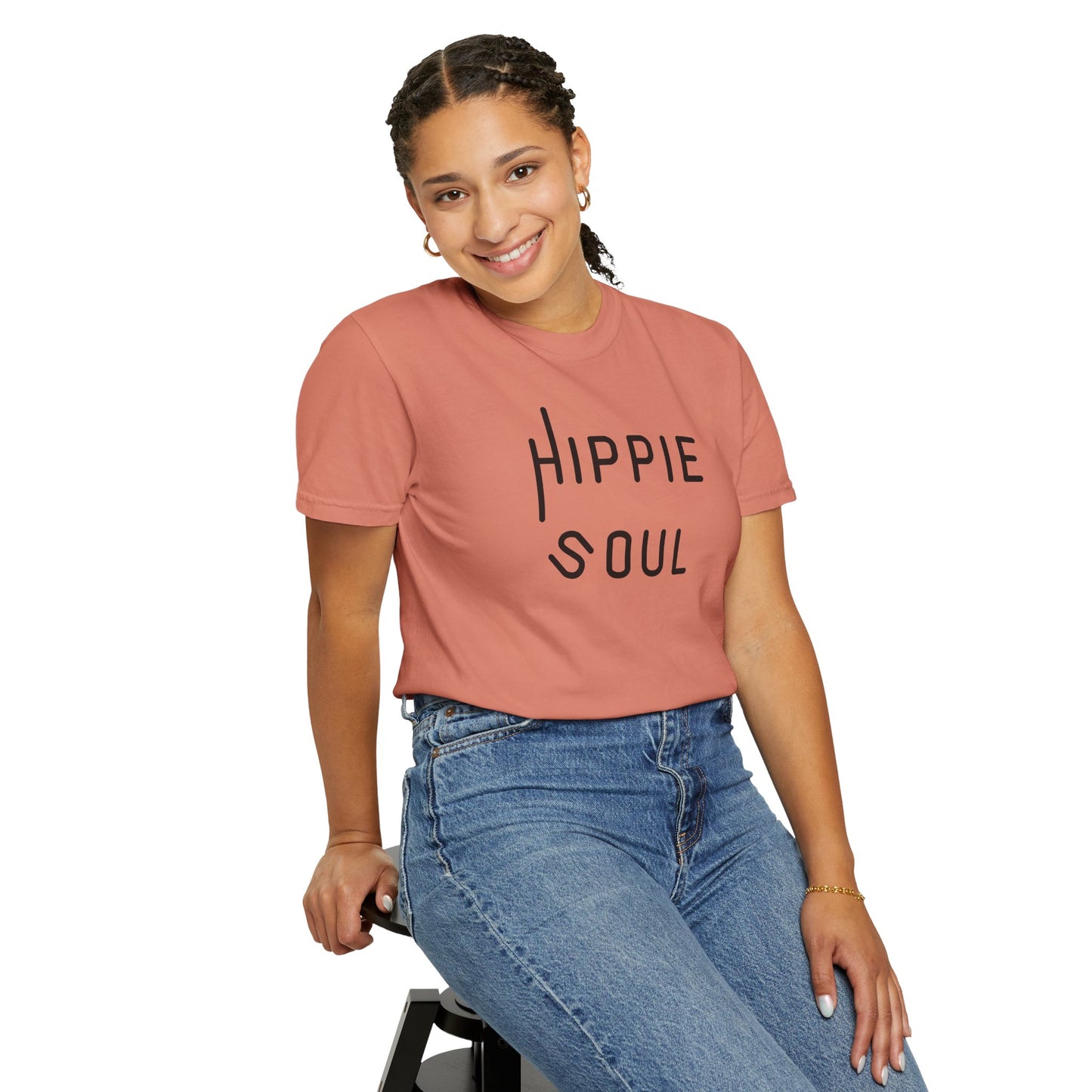Hippie Soul T-shirt, Unisex Garment-Dyed Tee, Boho Style Shirt, Casual Summer Wear, Gift for Free Spirits, Festival Fashion