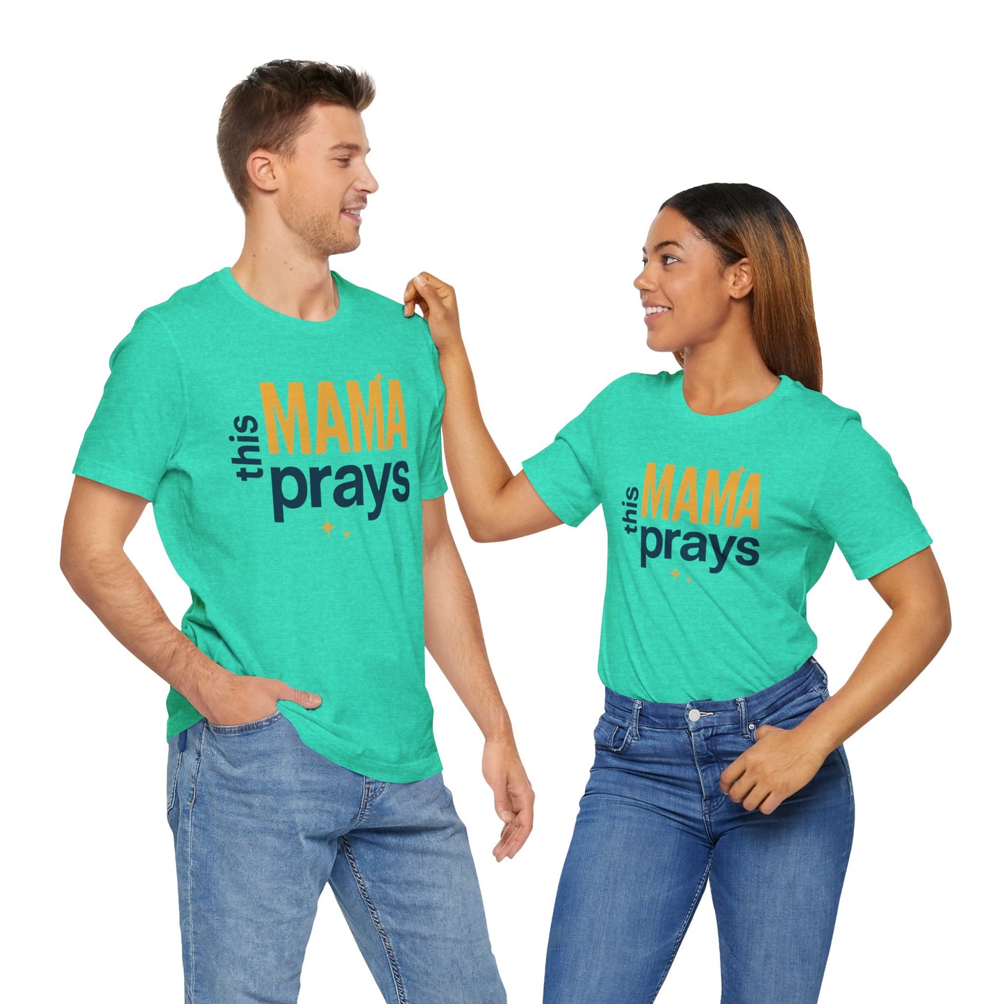 This Mama Prays Tee | Unisex Jersey Short Sleeve T-Shirt, Faith Gift, Mom Life Shirt, Inspirational Apparel, Christian Merchandise