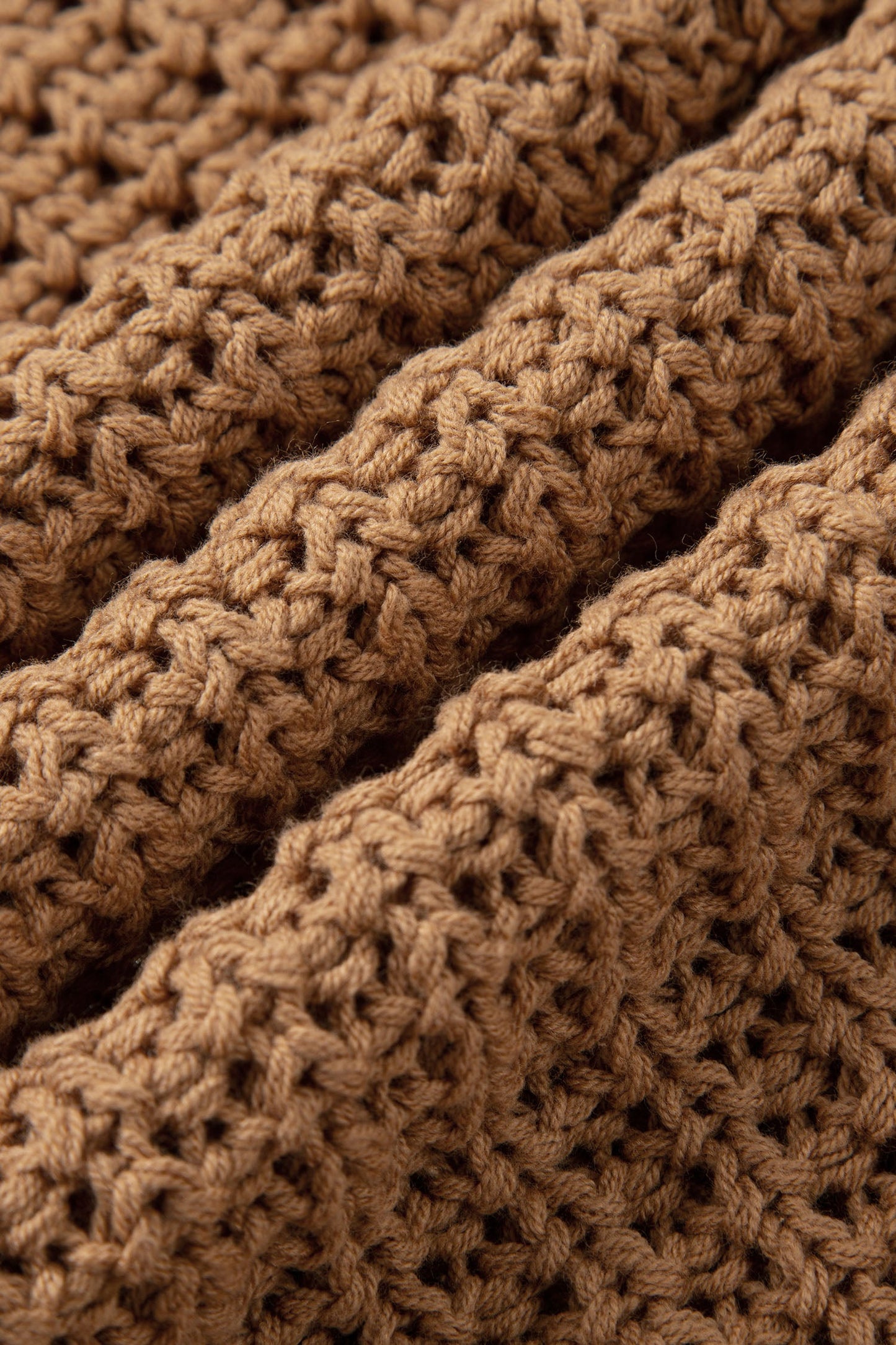 Hollowed Knit Wide Sleeve Pullover Sweater