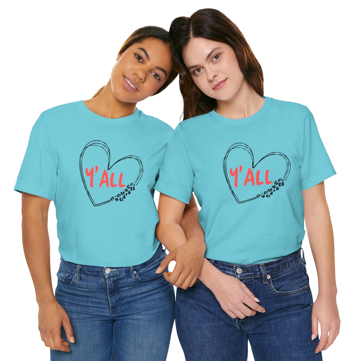 Heartfelt Love Unisex Tee - Casual Style, Y'all Shirt, Gift for Friends, Valentine's Day, Cozy Outfit, Everyday Wear