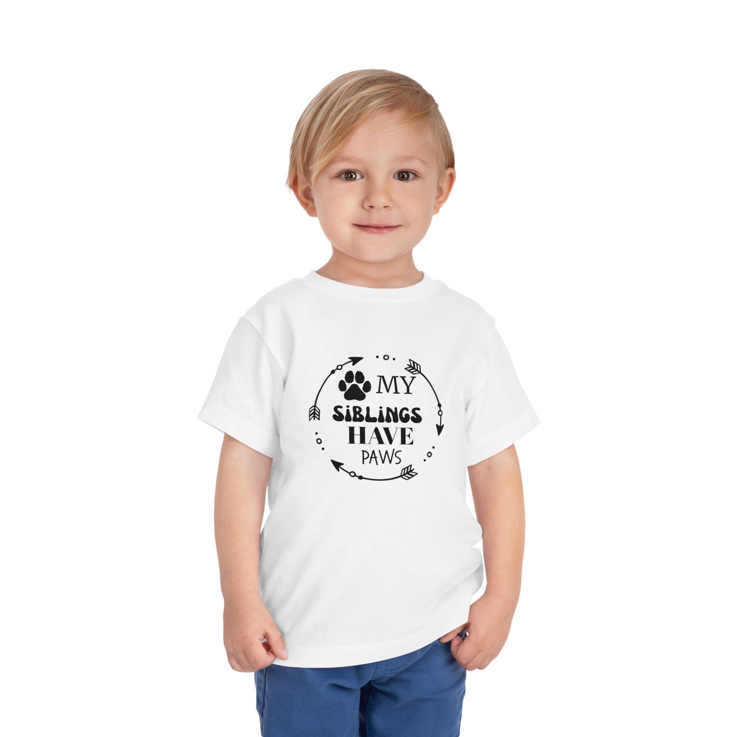 Adorable Toddler Short Sleeve Tee - "My Siblings Have Paws" Pet Lover Gift, Dog/Cat Family Shirt, Cute Kids Apparel for Pet Lovers, [...]