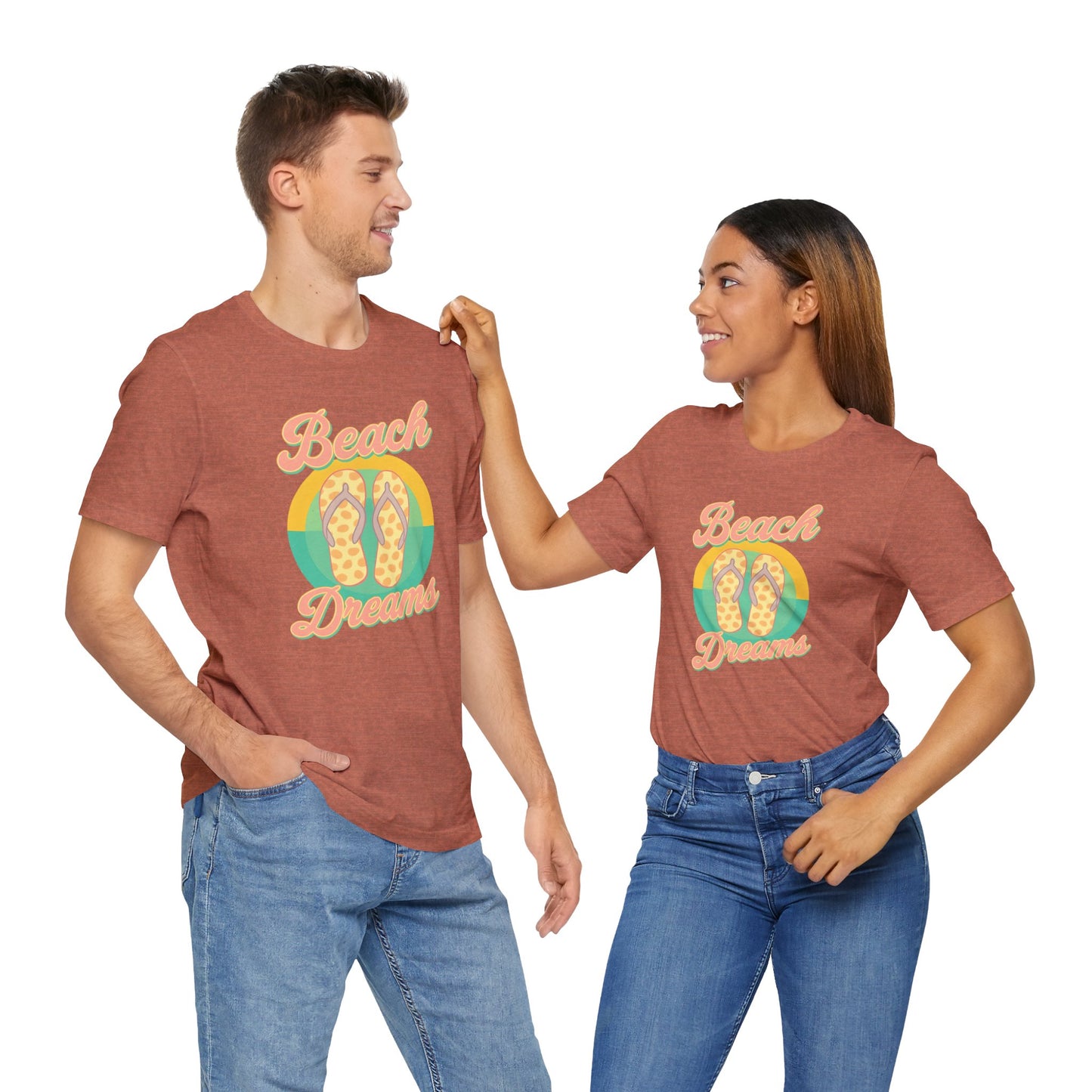 Beach Dreams Unisex Jersey Tee, Flip Flop Summer Shirt, Vacation Outfit, Beach Lover Gift, Casual Summer Wear