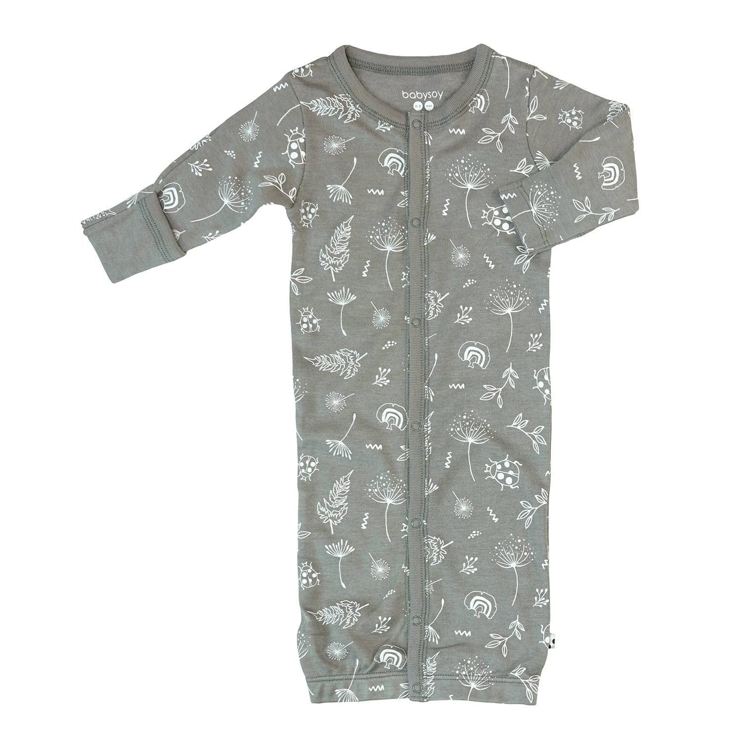 Babysoy Pattern Print Baby Snaps Gown