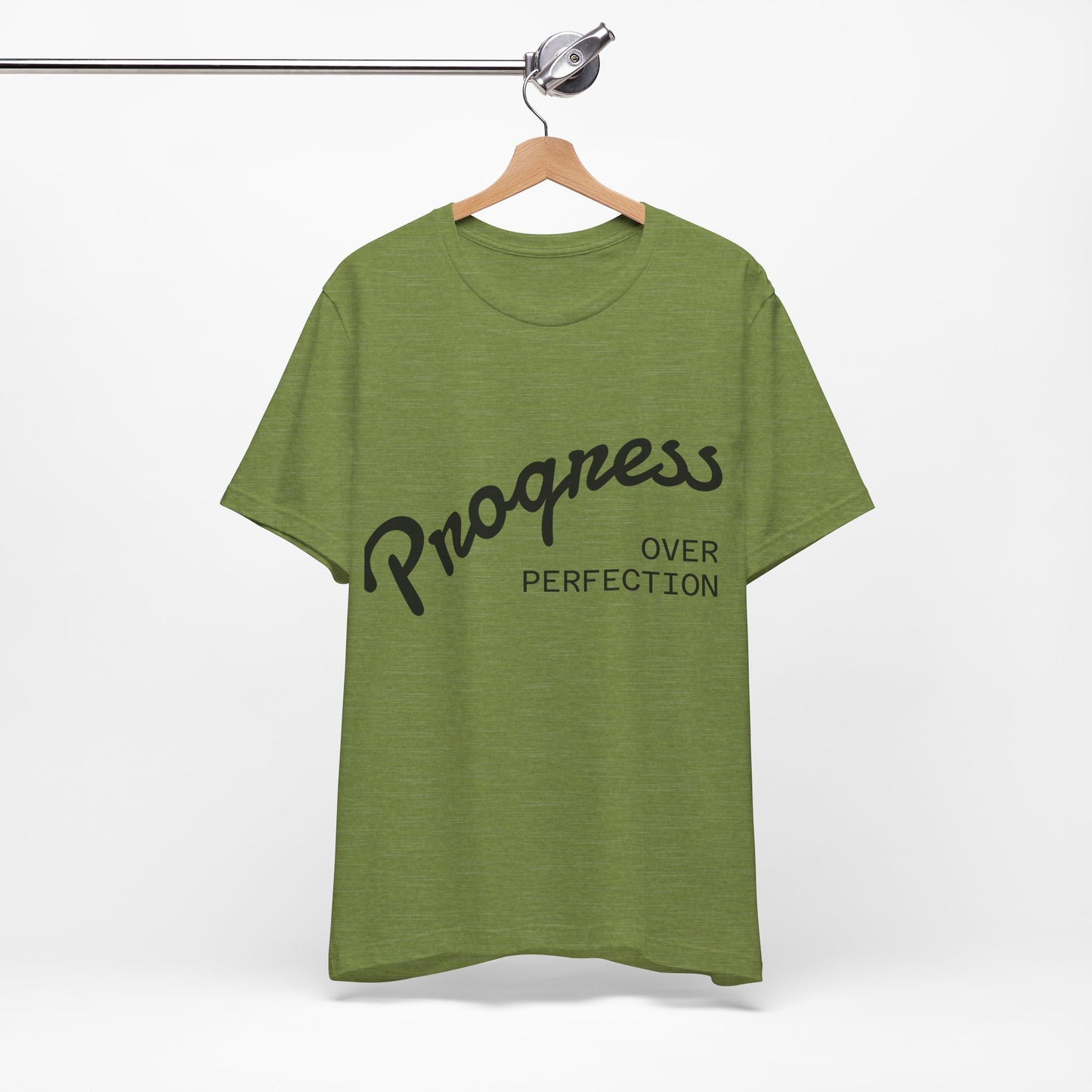 Unisex Tee: Progress Over Perfection Shirt, Motivational Top, Casual Wear, Gift for Growth Mindset, Everyday Comfort