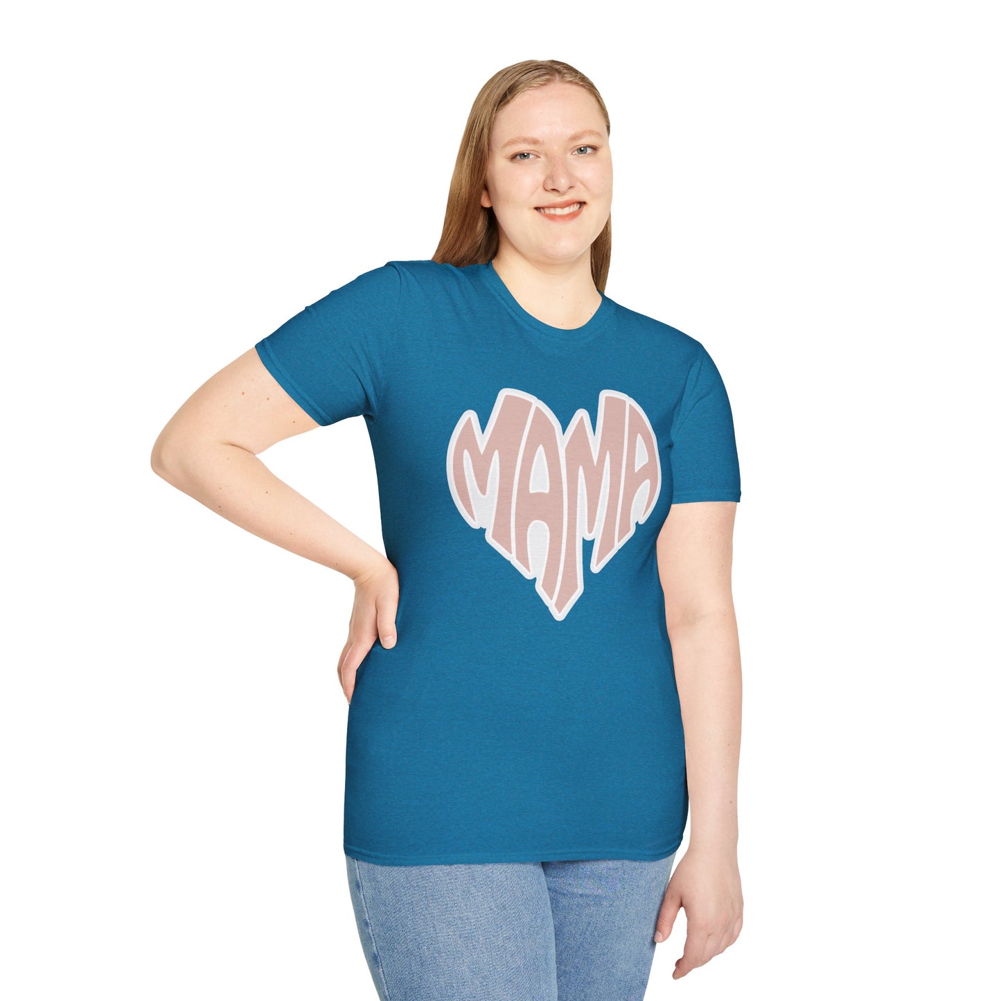 Mama Heart Unisex Softstyle T-Shirt | Gifts for Moms | Casual Wear | Mother's Day | Family Celebrations