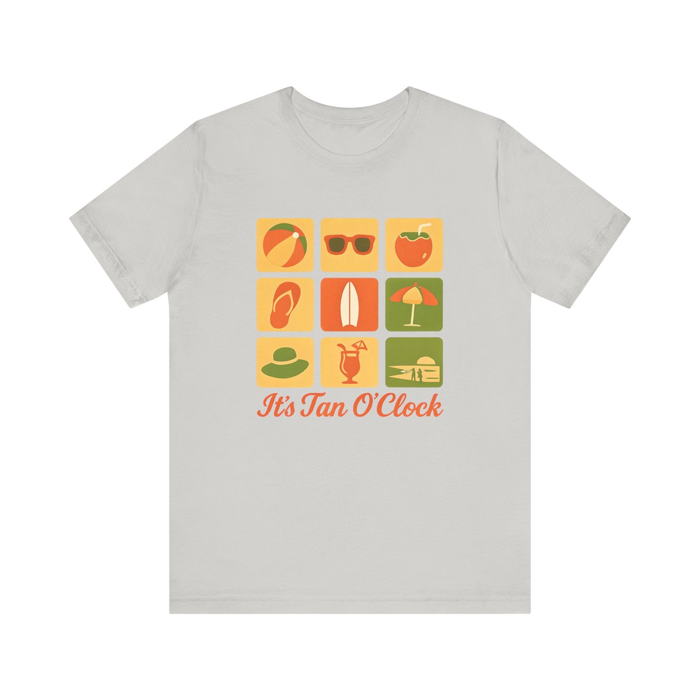 Summer Vibes Tee - It's Tan O'Clock, Unisex Beach Shirt, Vacation Outfit, Gift for Sun Lovers, Casual Summer Wear, Summer Holiday Apparel
