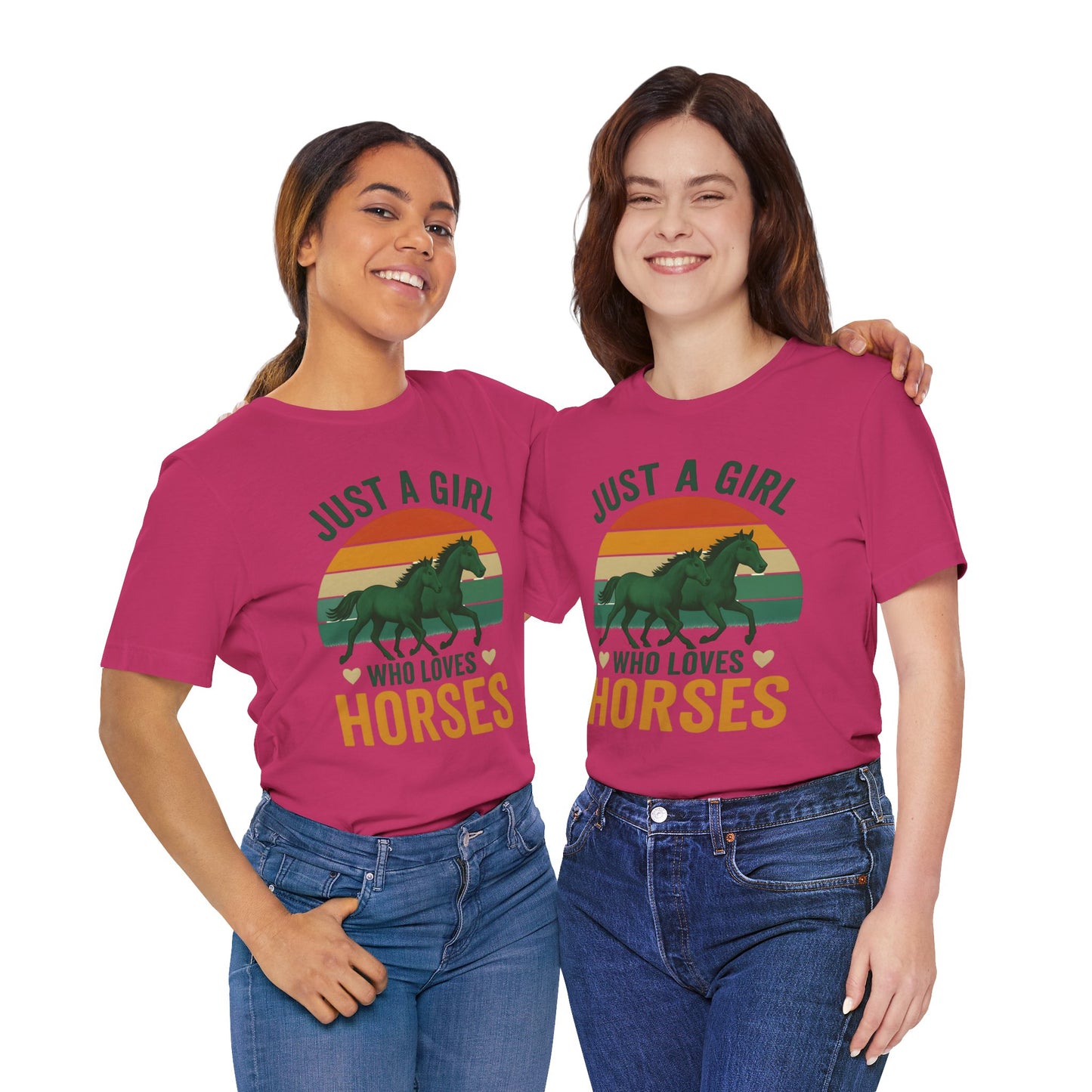 Just a Girl Who Loves Horses Tee | Horse Lover Shirt, Equestrian Gift, Casual Summer Tee, Birthday Present, Gift for Horse Girls