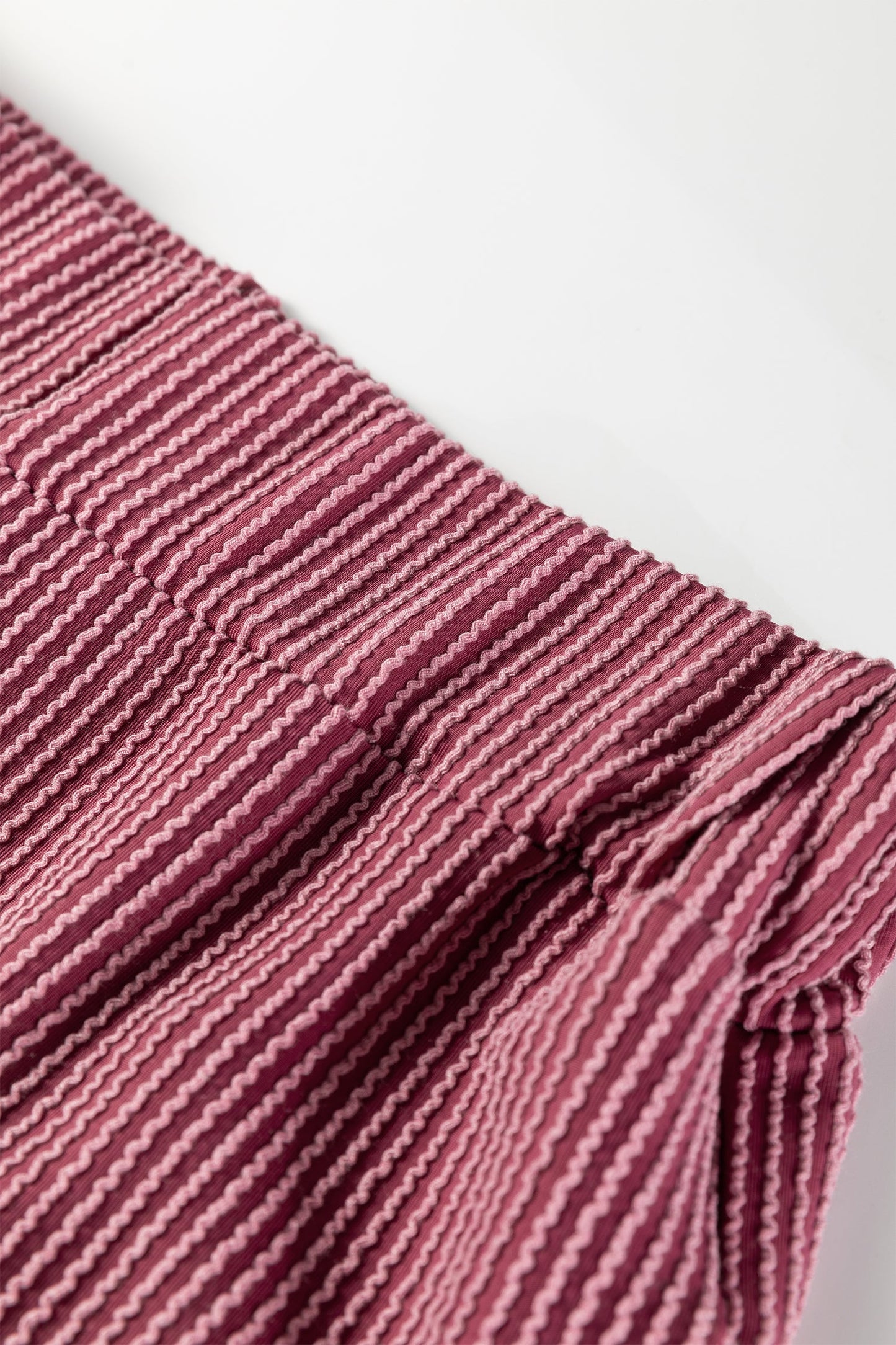 Corded Knit Mock Neck Tee and Pant Set