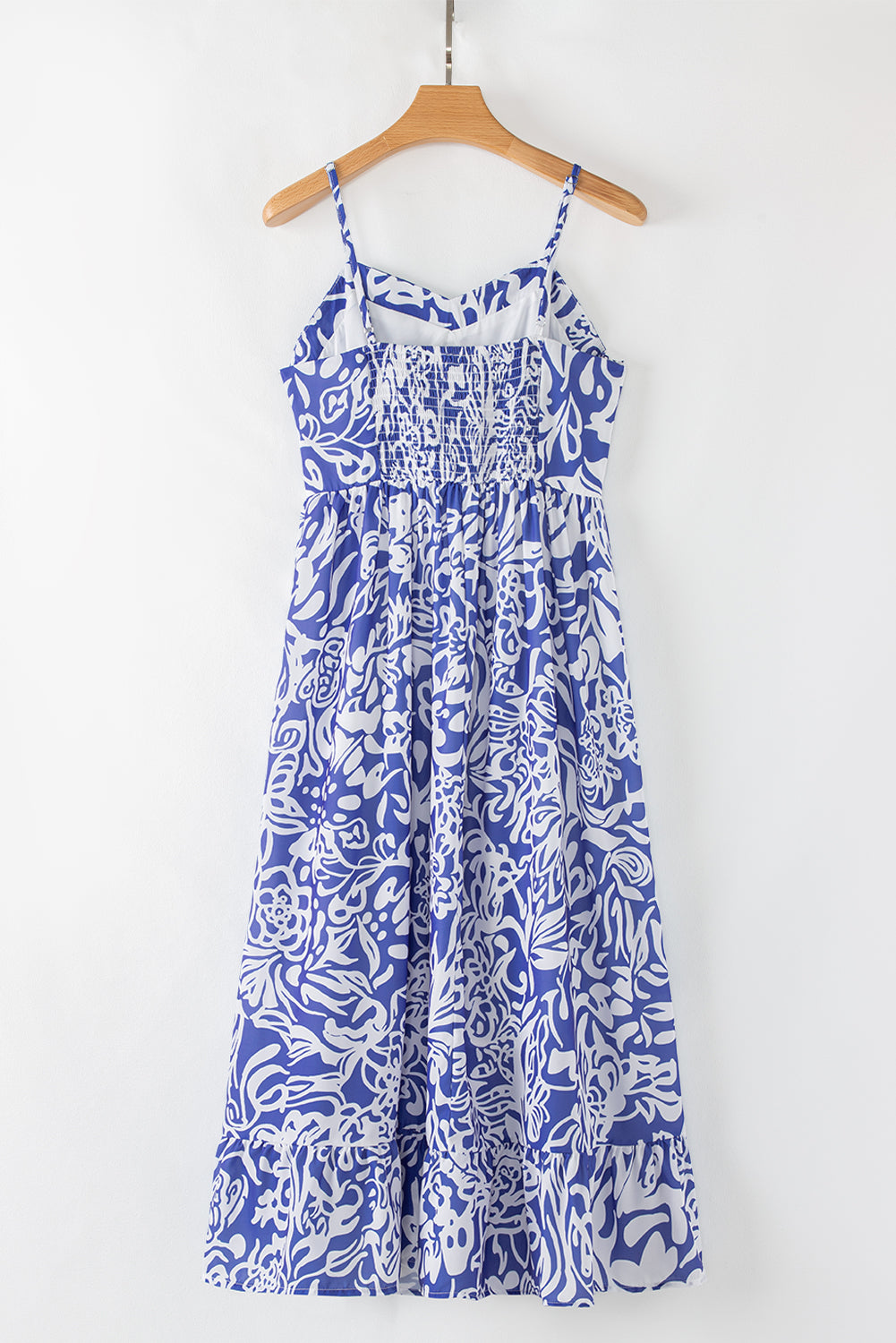 Floral Spaghetti Strap High-Waist Maxi Dress