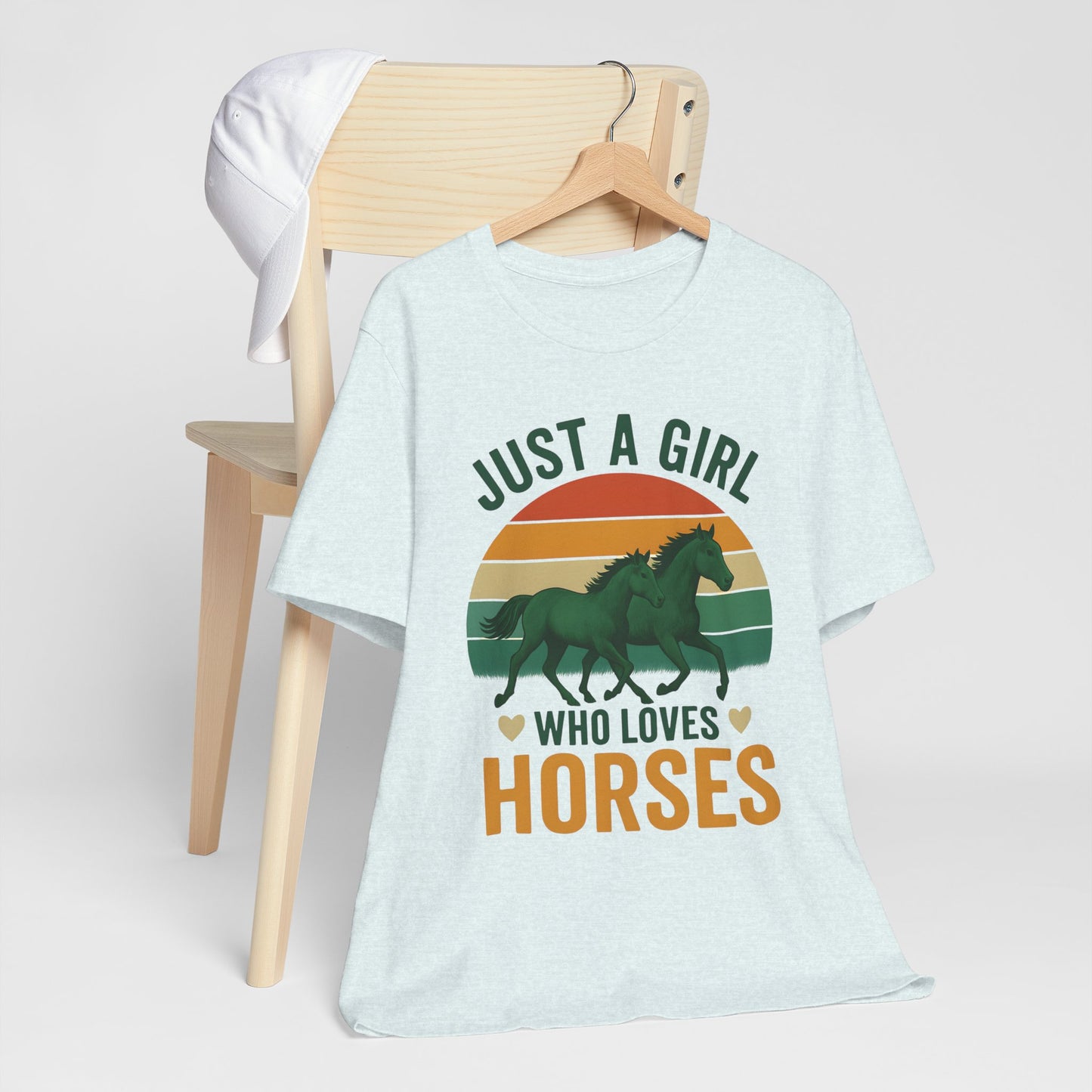 Just a Girl Who Loves Horses Tee | Horse Lover Shirt, Equestrian Gift, Casual Summer Tee, Birthday Present, Gift for Horse Girls