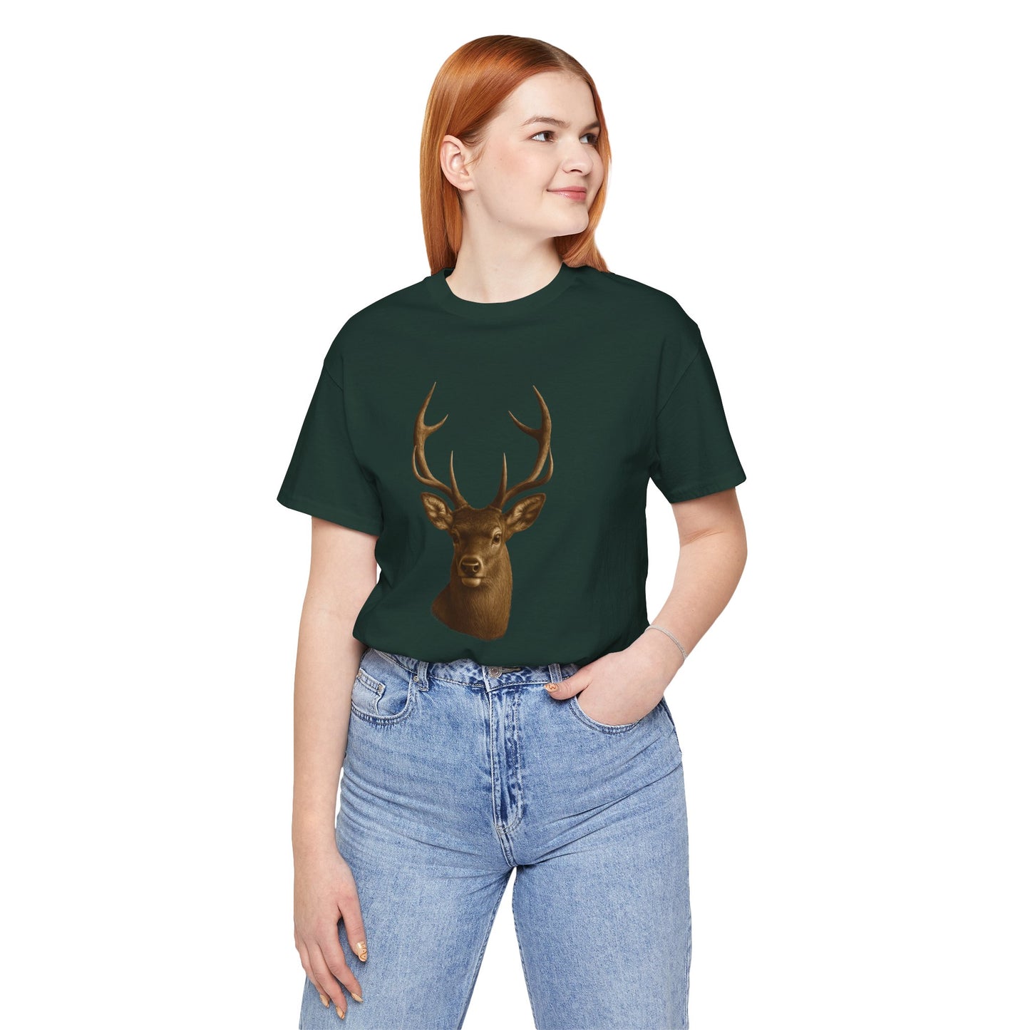 Rustic Deer Graphic Tee, Nature Lover Shirt, Outdoorsy Gift, Casual Wear, Wildlife Enthusiast Tee
