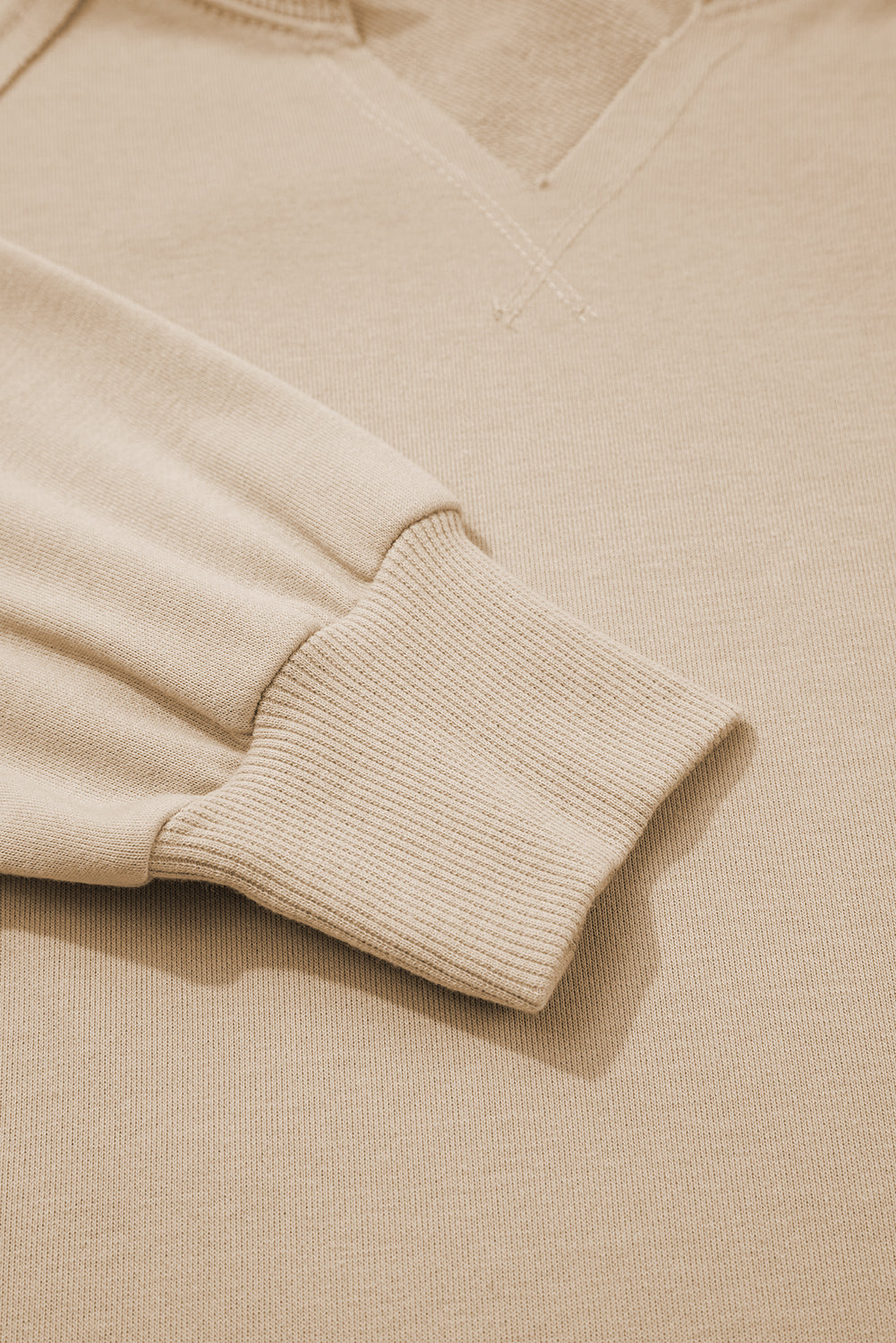 Solid Raw Edge Raglan Sleeve Side Slit Sweatshirt