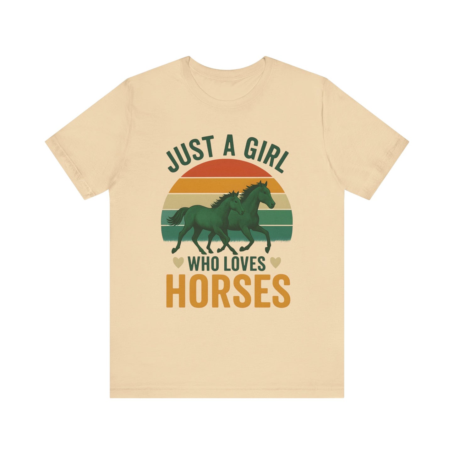 Just a Girl Who Loves Horses Tee | Horse Lover Shirt, Equestrian Gift, Casual Summer Tee, Birthday Present, Gift for Horse Girls
