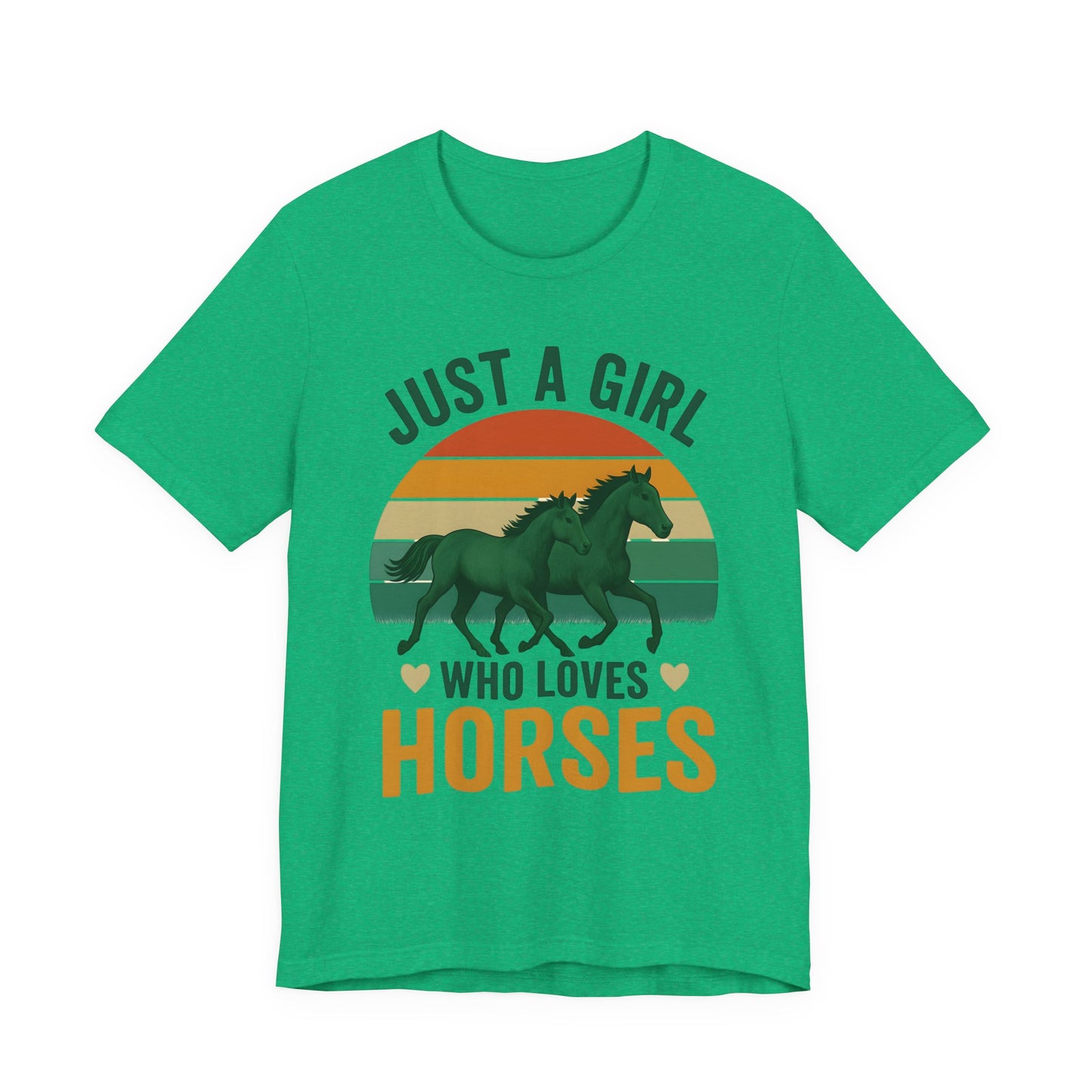 Just a Girl Who Loves Horses Tee | Horse Lover Shirt, Equestrian Gift, Casual Summer Tee, Birthday Present, Gift for Horse Girls