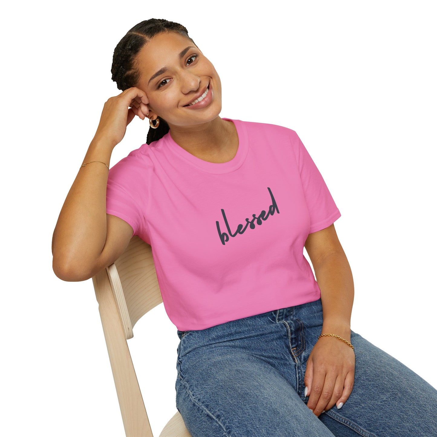 Blessed Unisex Softstyle T-Shirt, Inspirational Tee, Faith-Based Apparel, Positive Vibes Shirt, Gift for Friends, Everyday Wear