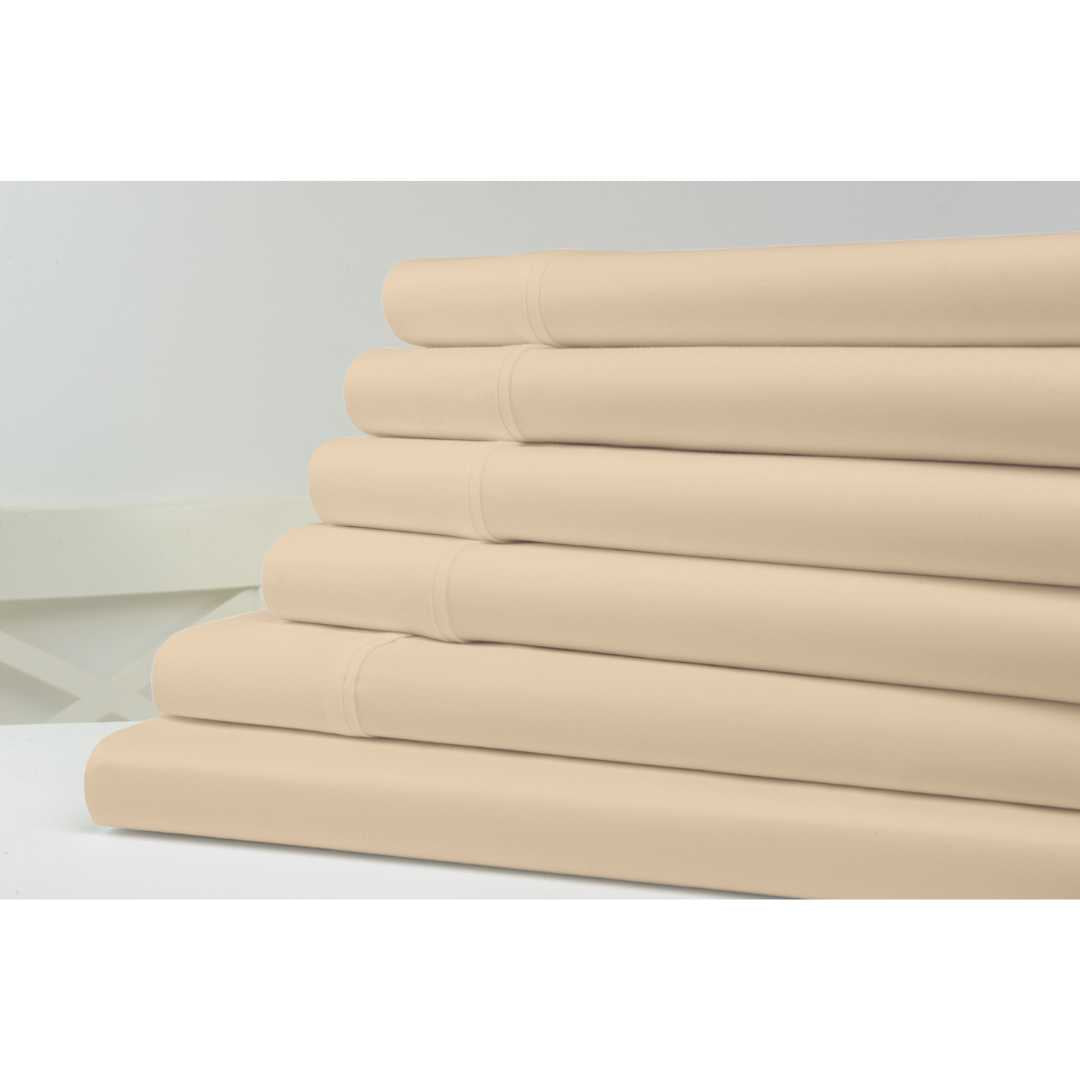 Kathy Ireland 1500 Thread Count Bamboo Cotton 6 pc Sheet Set