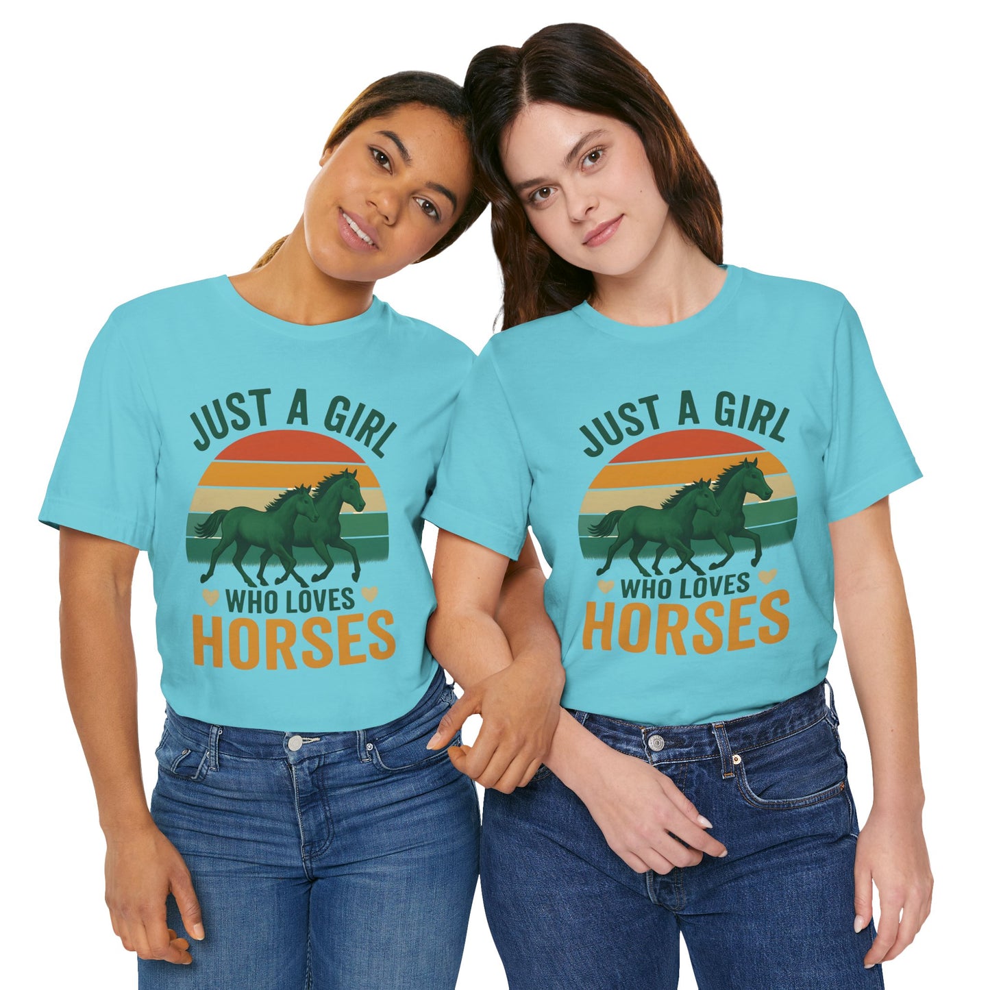 Just a Girl Who Loves Horses Tee | Horse Lover Shirt, Equestrian Gift, Casual Summer Tee, Birthday Present, Gift for Horse Girls
