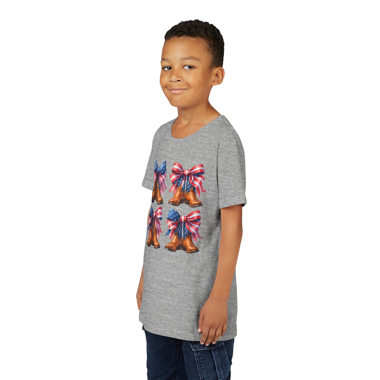 Patriotic Youth Tee, Youth Short Sleeve Shirt, 4th of July Shirt, Americana T-Shirt, Cute Kids Top for Independence Day