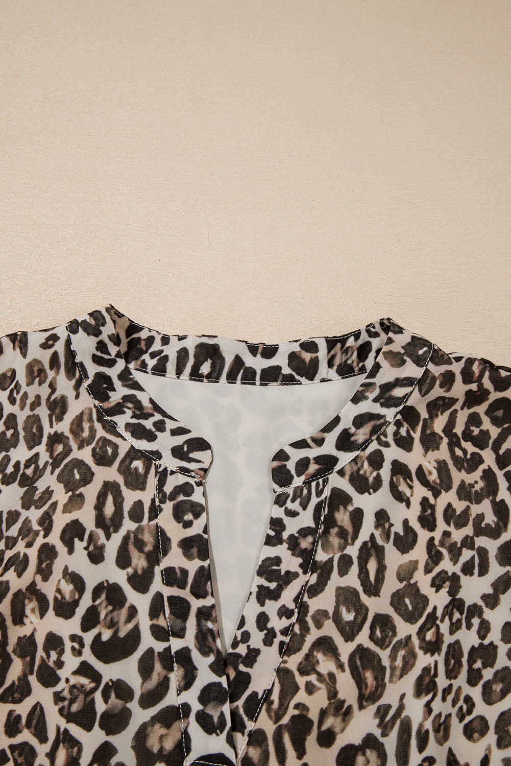 Leopard 3/4 Sleeve V-Neck Dress