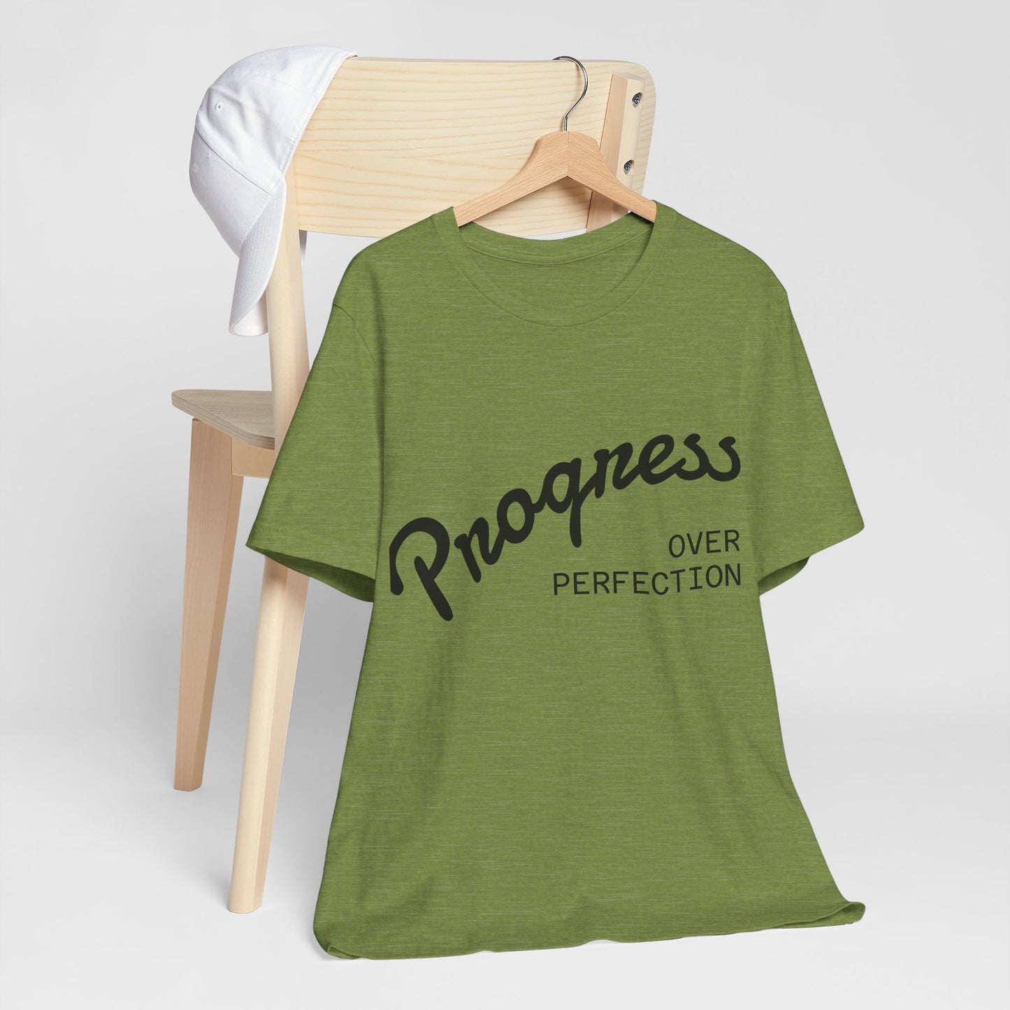 Unisex Tee: Progress Over Perfection Shirt, Motivational Top, Casual Wear, Gift for Growth Mindset, Everyday Comfort