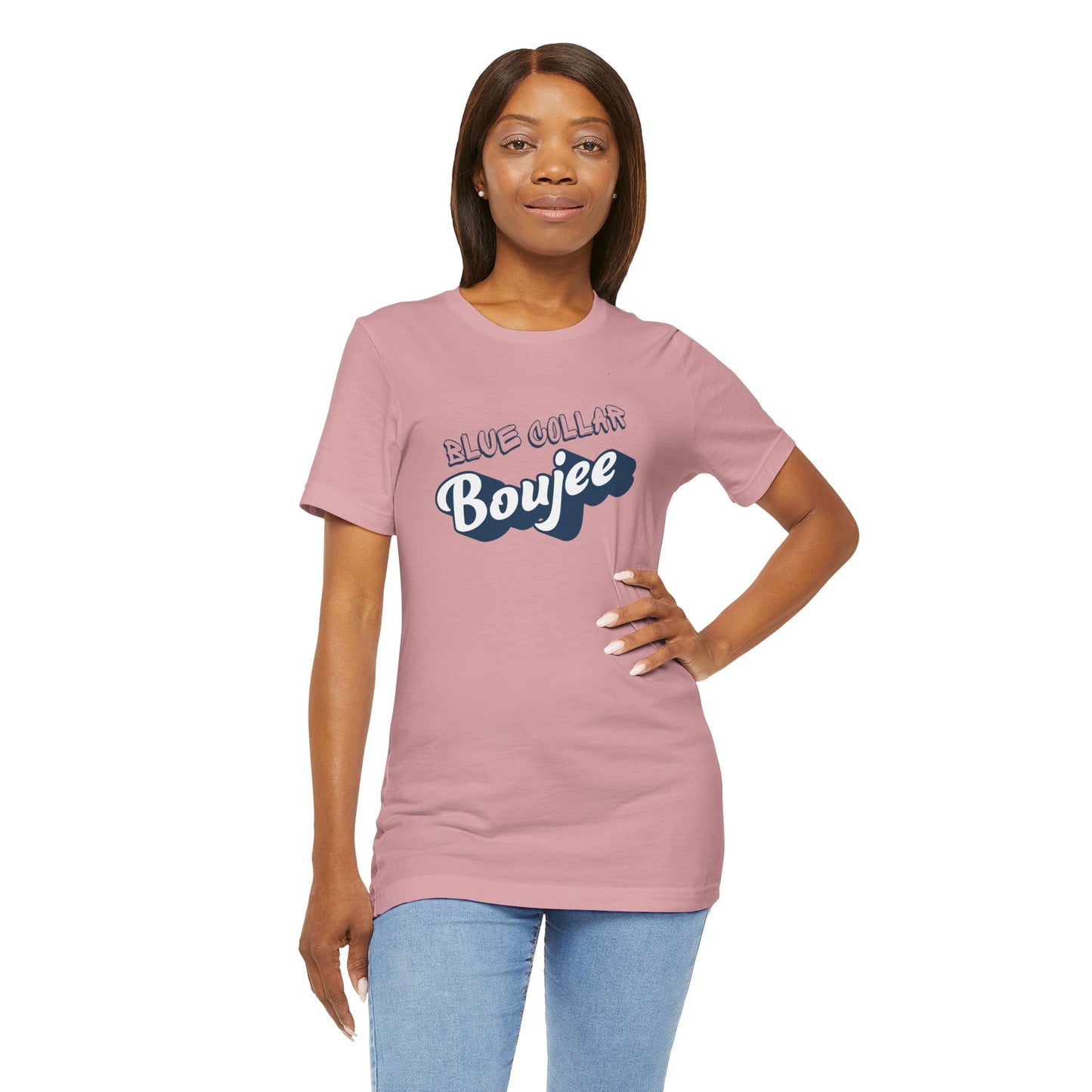 Boujee Blue Collar Unisex Tee, Trendy Graphic Shirt, Casual Wear, Gift for Him/Her, Fun Attire for Themed Parties