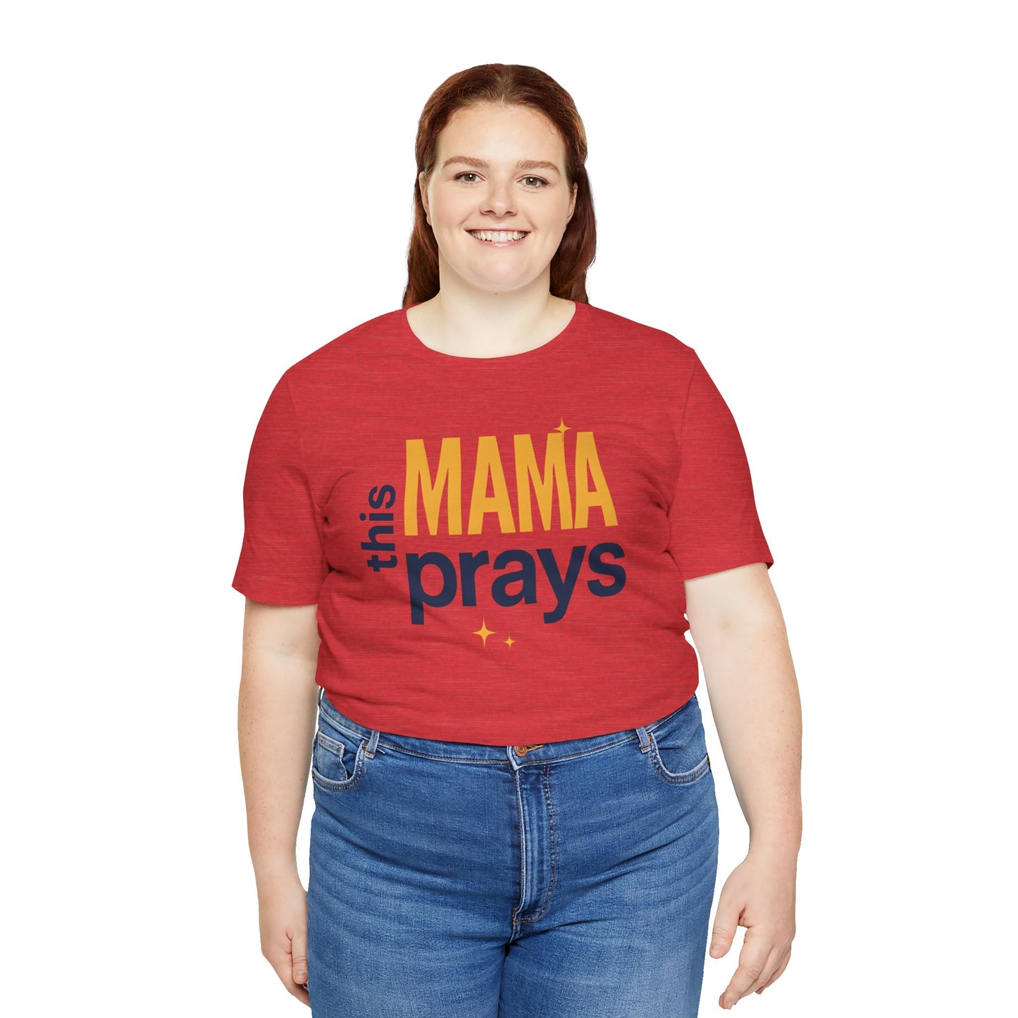 This Mama Prays Tee | Unisex Jersey Short Sleeve T-Shirt, Faith Gift, Mom Life Shirt, Inspirational Apparel, Christian Merchandise