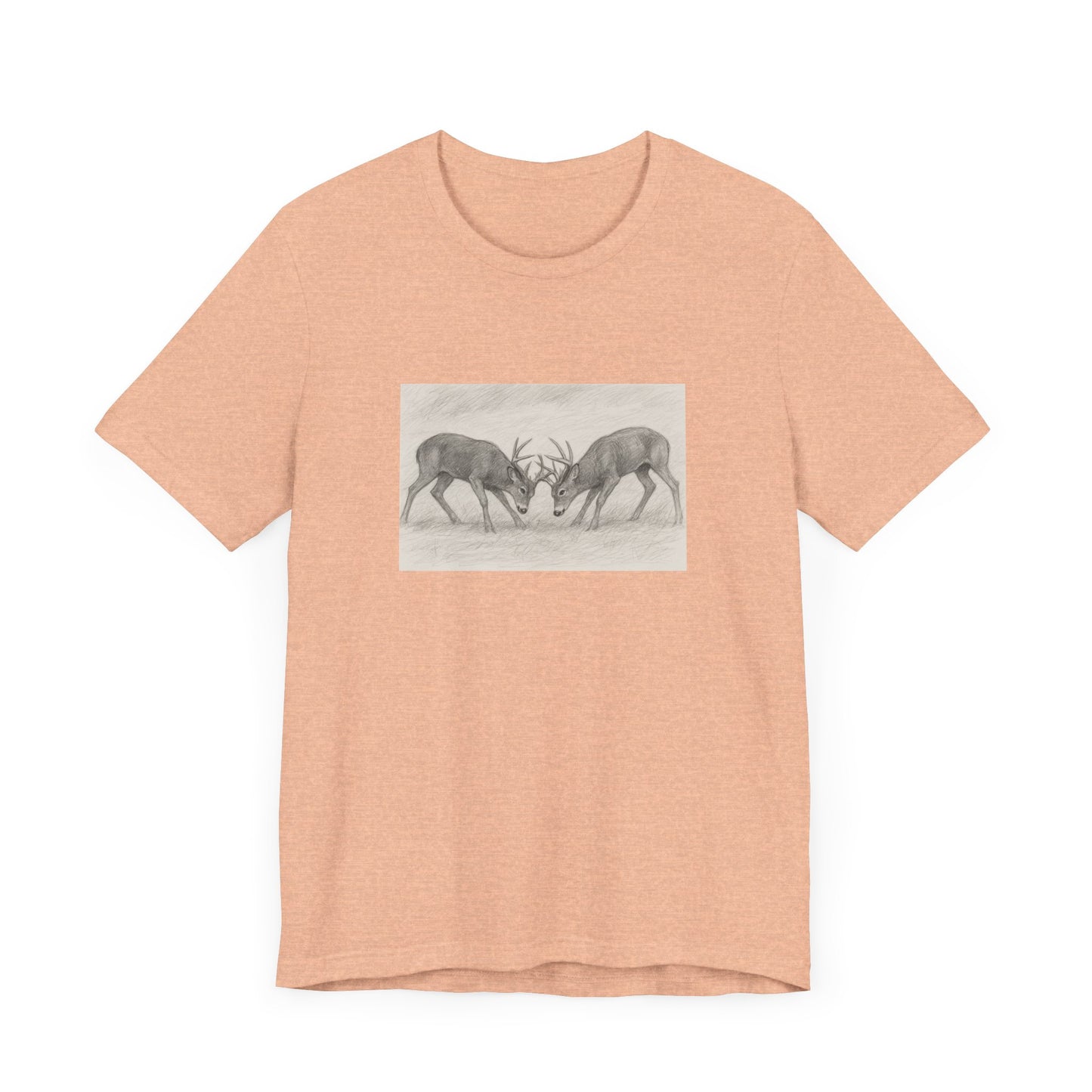 Nature-Inspired Bucks Sparing Unisex Tee with Stag Design, Wilderness Shirt, Forest Lover Gift, Adventure Tee, Unique Outdoor Apparel