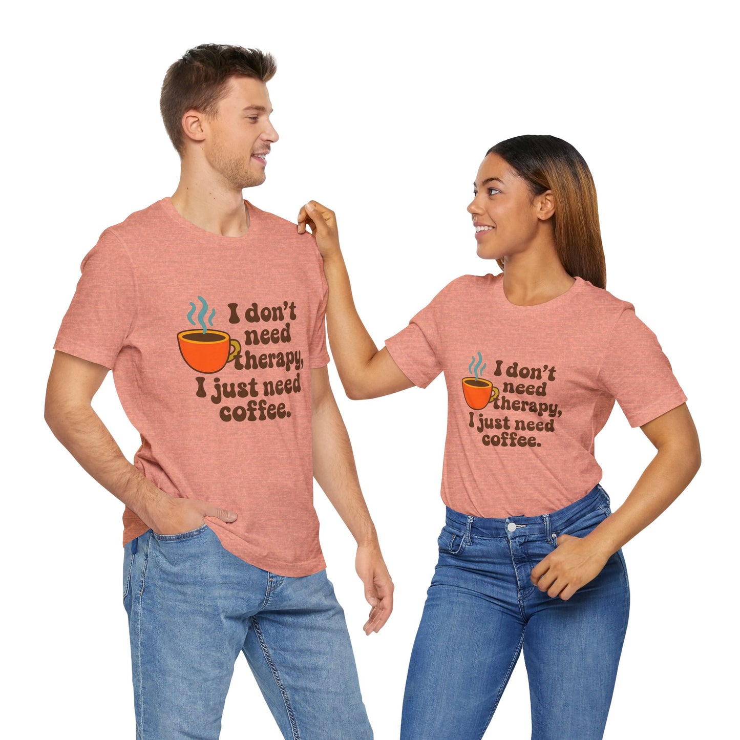 Coffee Therapy Tee, Unisex Graphic Tee, Casual Wear, Perfect Gift for Coffee Lovers, Funny T-Shirt, Everyday Comfort Wear