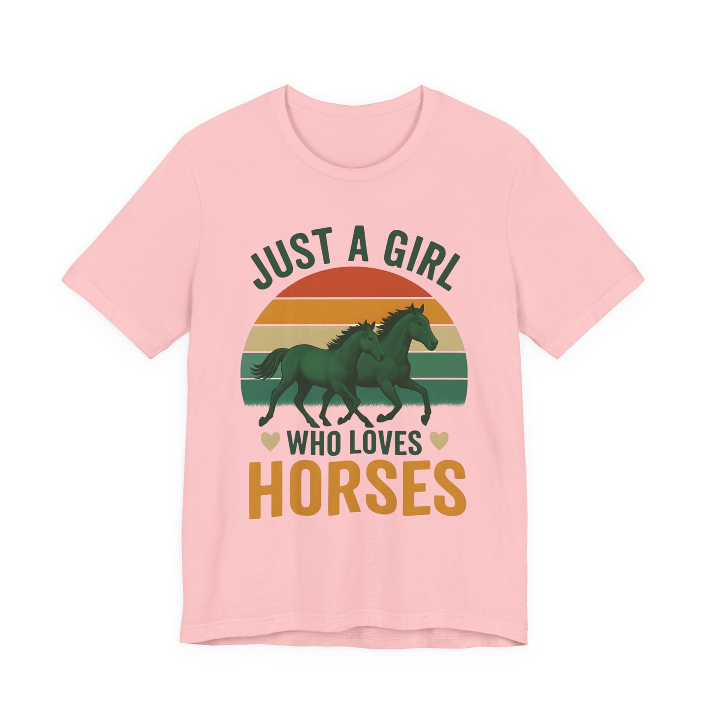 Just a Girl Who Loves Horses Tee | Horse Lover Shirt, Equestrian Gift, Casual Summer Tee, Birthday Present, Gift for Horse Girls