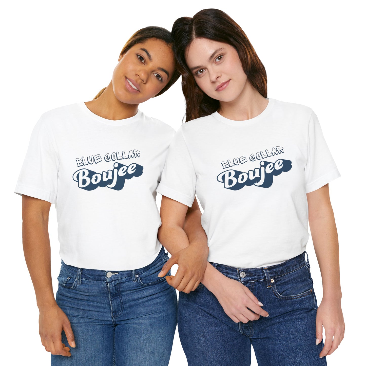 Boujee Blue Collar Unisex Tee, Trendy Graphic Shirt, Casual Wear, Gift for Him/Her, Fun Attire for Themed Parties