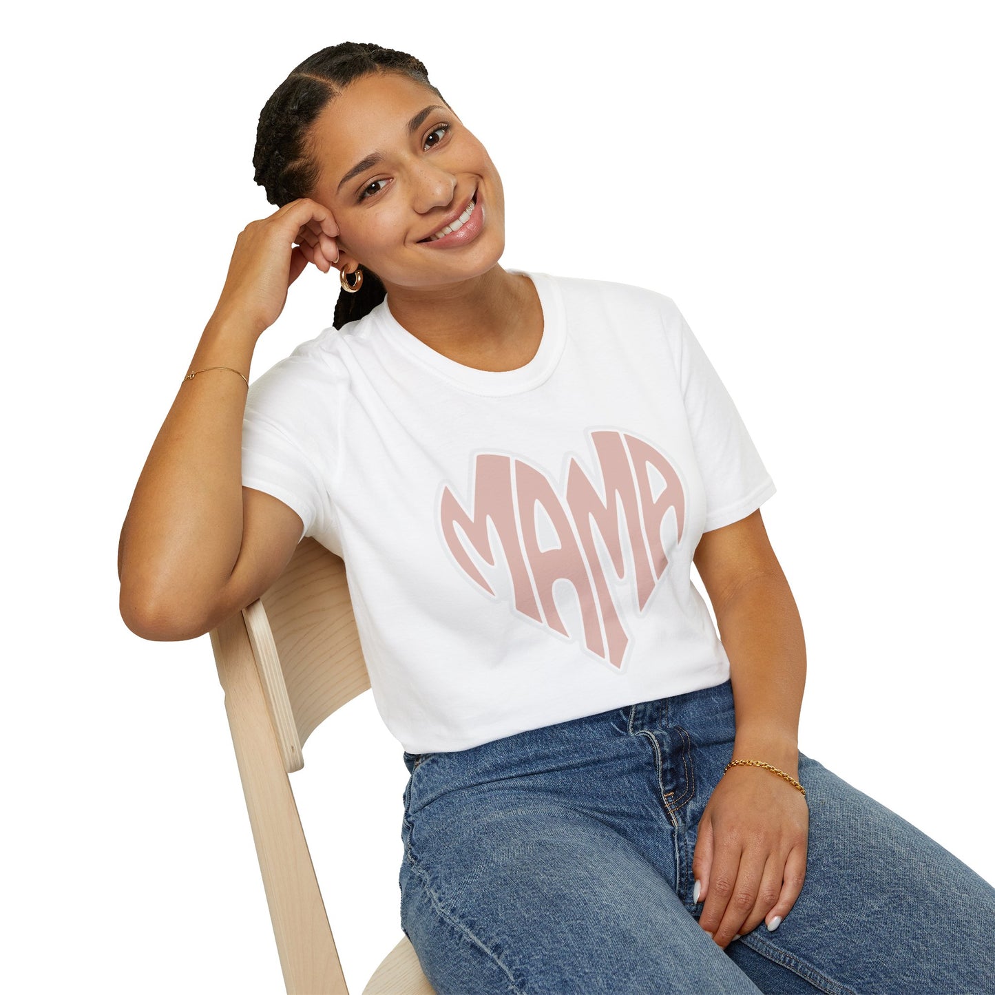 Mama Heart Unisex Softstyle T-Shirt | Gifts for Moms | Casual Wear | Mother's Day | Family Celebrations