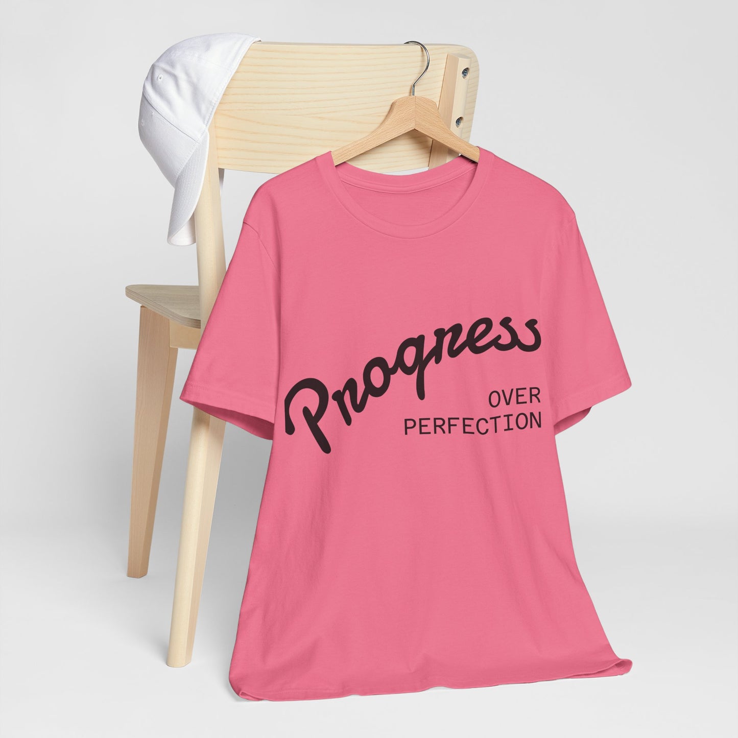 Unisex Tee: Progress Over Perfection Shirt, Motivational Top, Casual Wear, Gift for Growth Mindset, Everyday Comfort