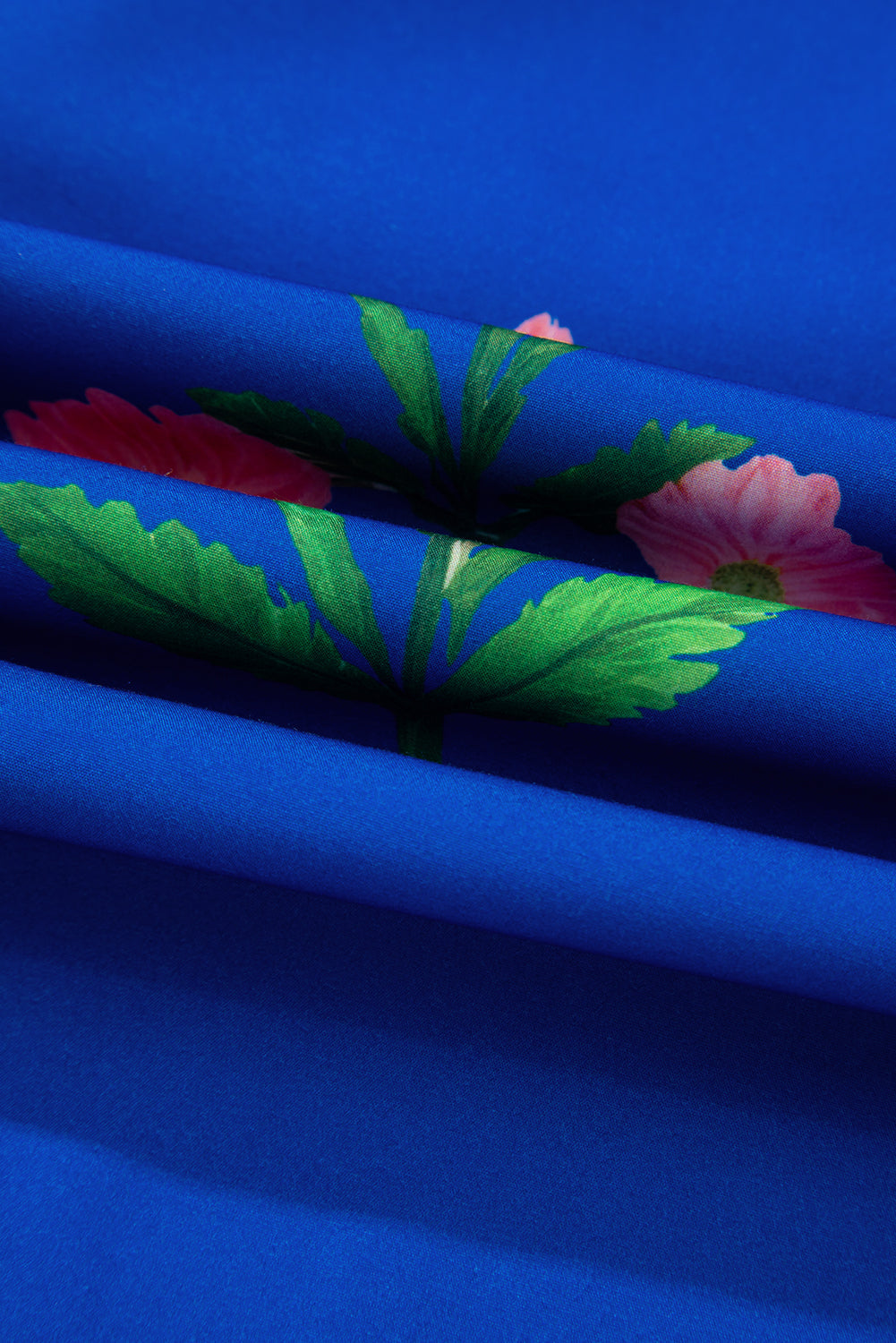 Floral Short Sleeve Split Neck Mini Dress