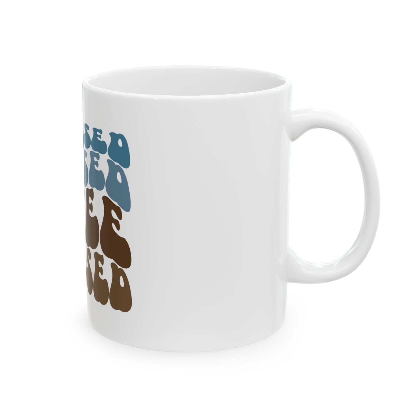 Stressed Blessed Coffee Obsessed Ceramic Mug | Fun Coffee Cup, Gift for Coffee Lovers, Cute Office Mug, Trendy Drinkware, Funny Mug