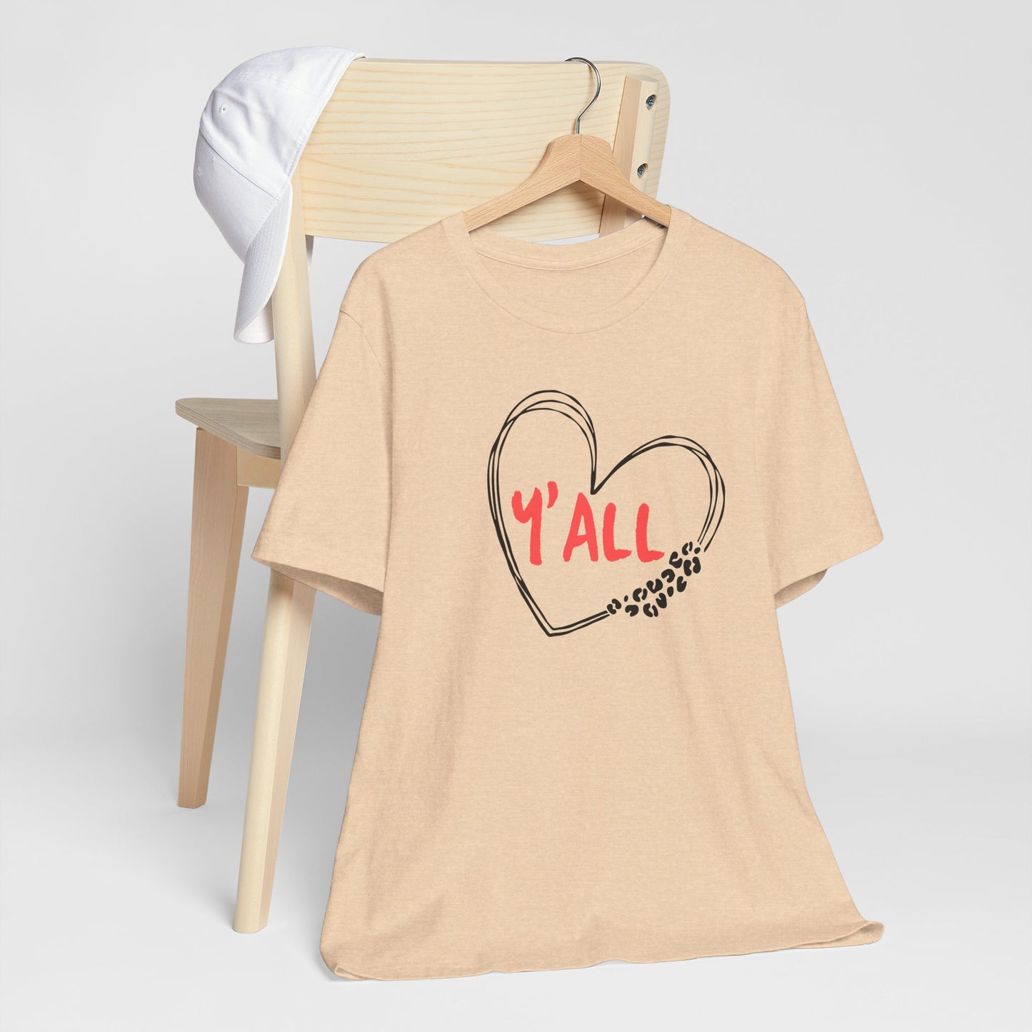 Heartfelt Love Unisex Tee - Casual Style, Y'all Shirt, Gift for Friends, Valentine's Day, Cozy Outfit, Everyday Wear