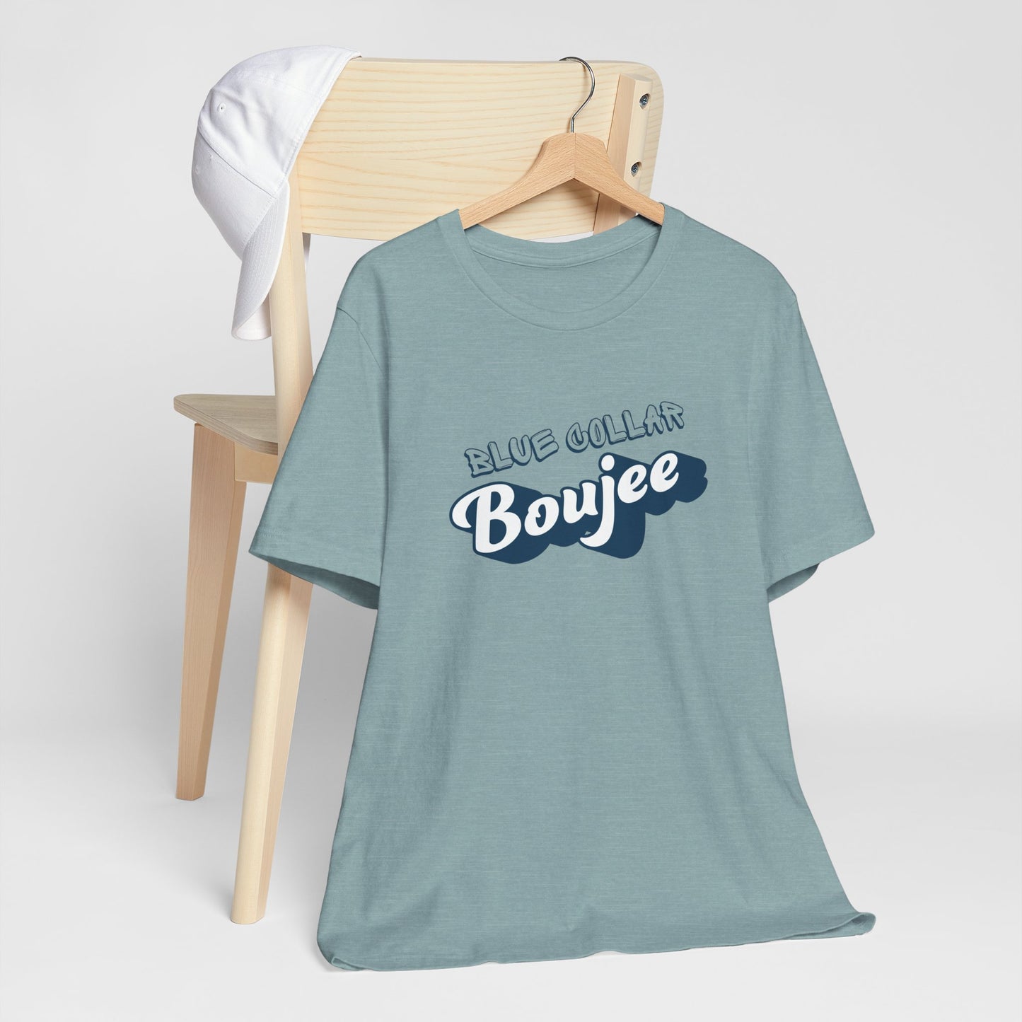 Boujee Blue Collar Unisex Tee, Trendy Graphic Shirt, Casual Wear, Gift for Him/Her, Fun Attire for Themed Parties