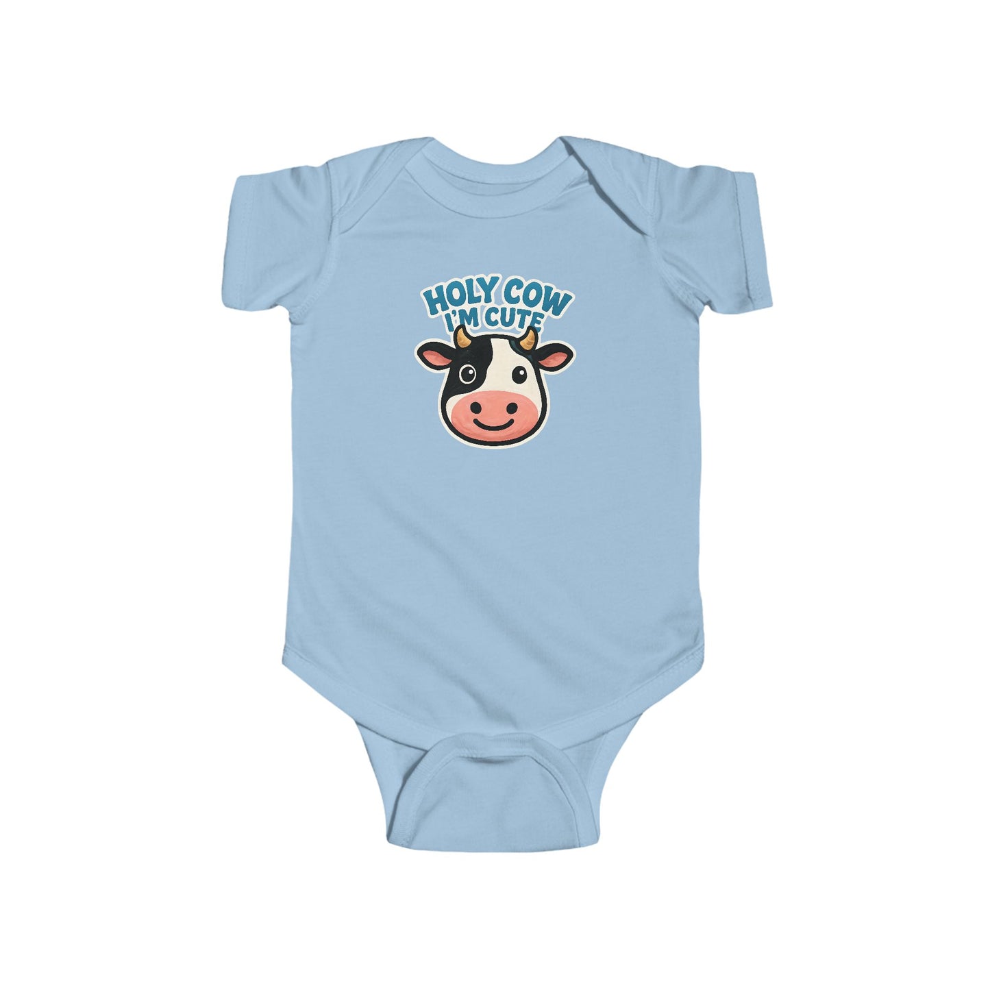 Cute Cow Baby Bodysuit, Holy Cow I'm Cute Infant Outfit, Baby Shower Gift, Animal Lover Apparel, Adorable Baby Clothes