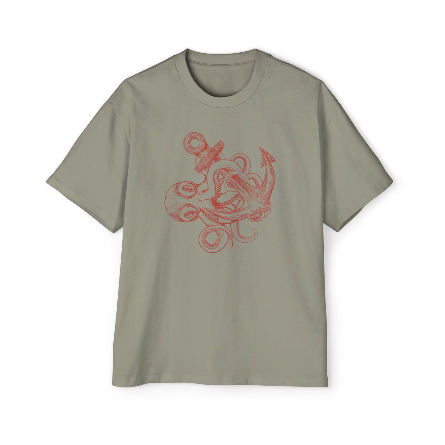 Ocean-Inspired Oversized Tee for Men, Stylish Sea Creature Shirt, Relaxed Fit, Perfect for Beach Days, Casual Wear, Gift for Seafood Lovers
