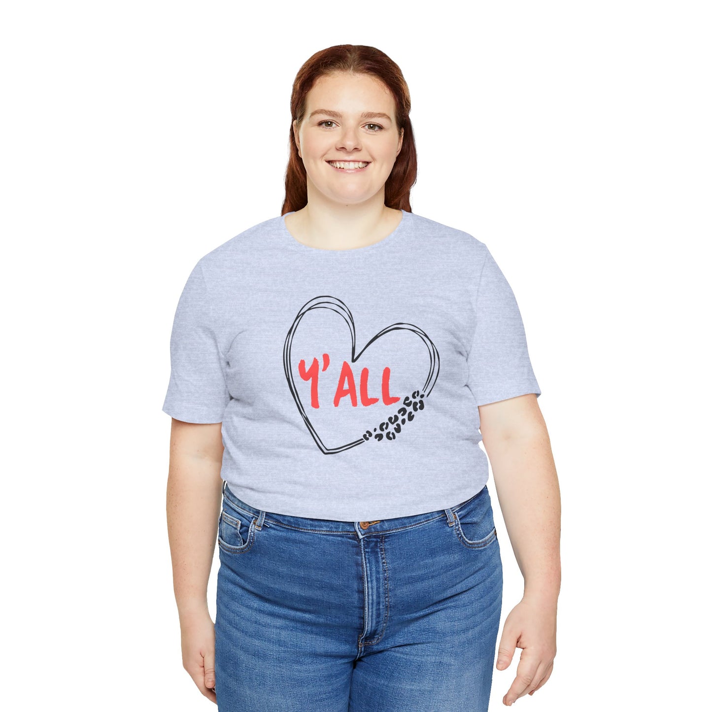 Heartfelt Love Unisex Tee - Casual Style, Y'all Shirt, Gift for Friends, Valentine's Day, Cozy Outfit, Everyday Wear
