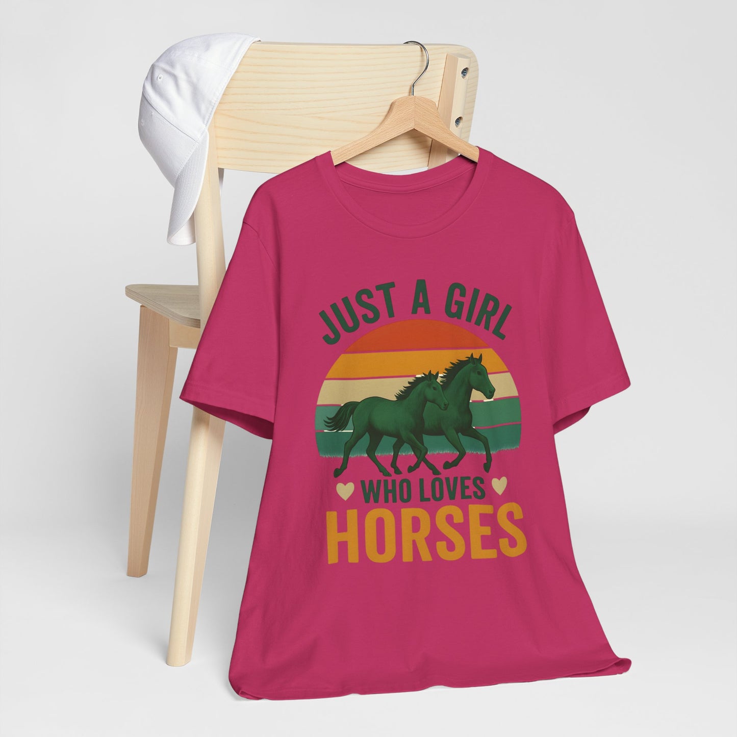 Just a Girl Who Loves Horses Tee | Horse Lover Shirt, Equestrian Gift, Casual Summer Tee, Birthday Present, Gift for Horse Girls
