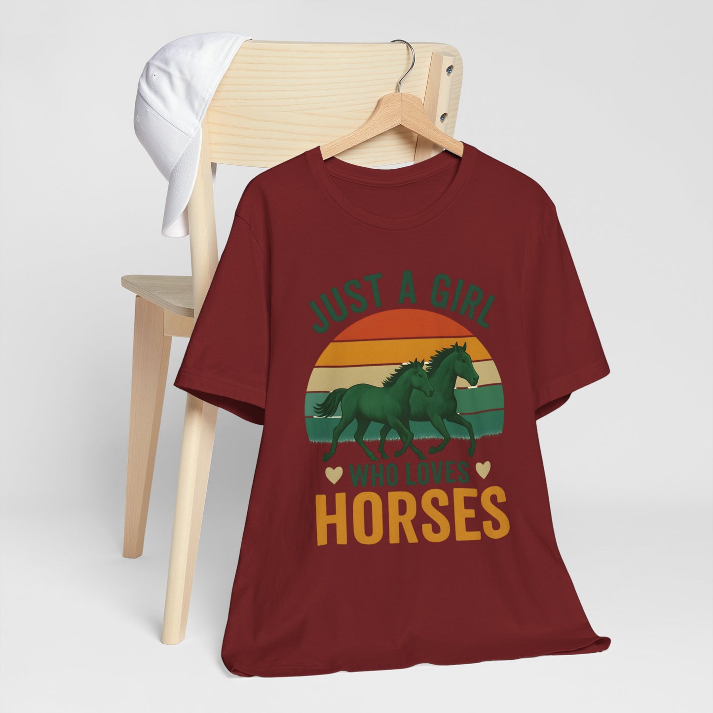 Just a Girl Who Loves Horses Tee | Horse Lover Shirt, Equestrian Gift, Casual Summer Tee, Birthday Present, Gift for Horse Girls