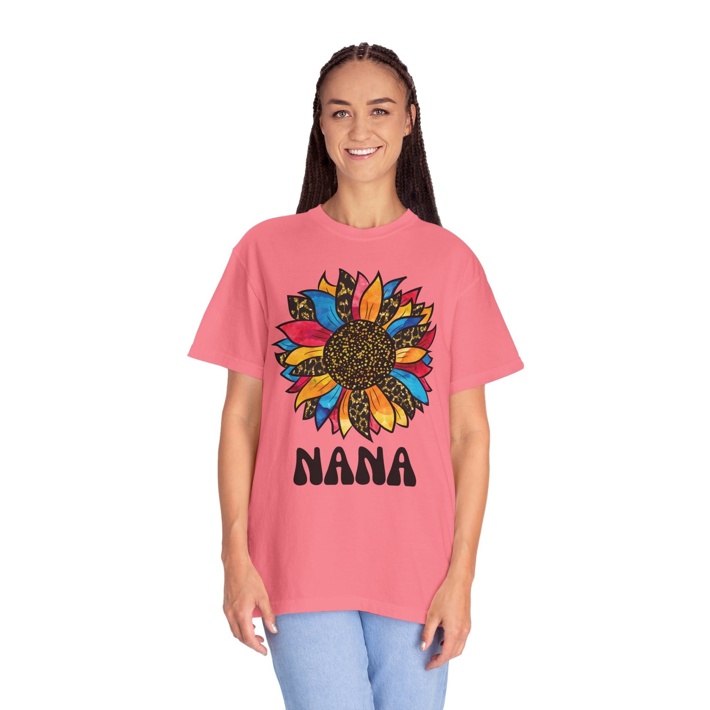 Flower Power Nana T-Shirt, Gift for Grandmother, Birthday Tee, Family Reunion Shirt, Floral Design T-Shirt
