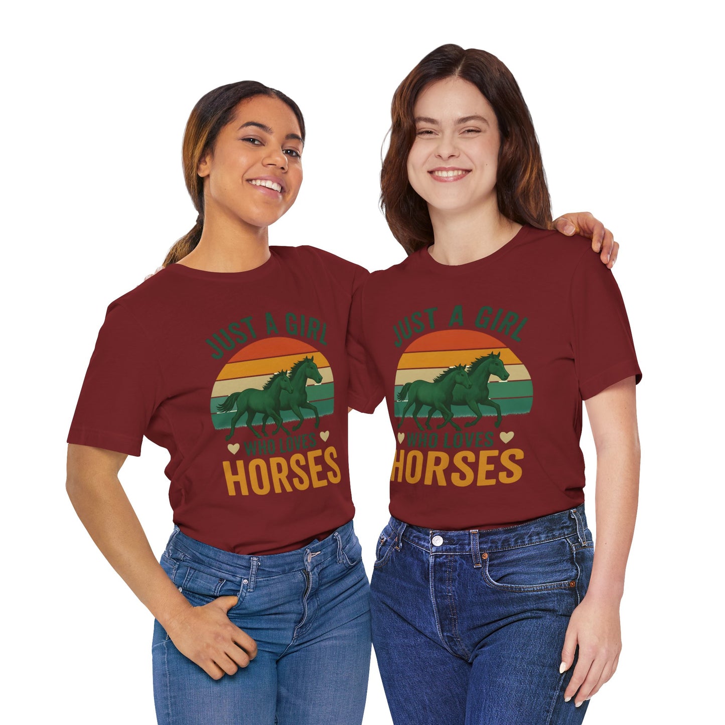 Just a Girl Who Loves Horses Tee | Horse Lover Shirt, Equestrian Gift, Casual Summer Tee, Birthday Present, Gift for Horse Girls