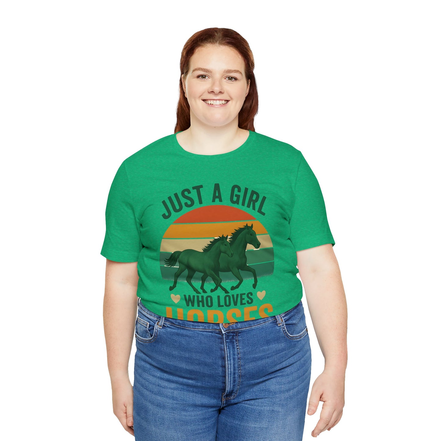 Just a Girl Who Loves Horses Tee | Horse Lover Shirt, Equestrian Gift, Casual Summer Tee, Birthday Present, Gift for Horse Girls