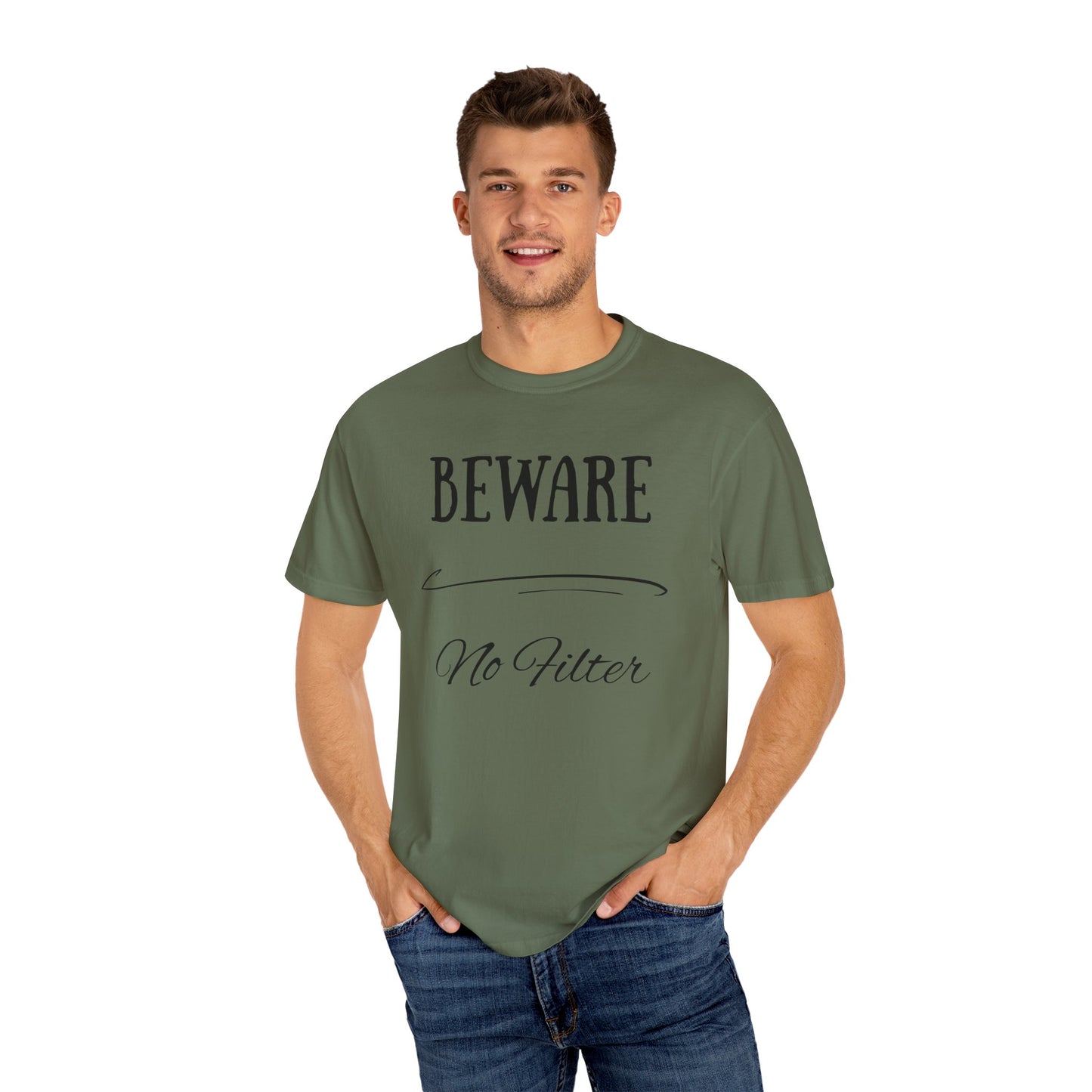 Unisex Graphic Tee - "Beware No Filter" T-shirt, Casual Wear, Gift Idea, Everyday Style, Statement Shirt