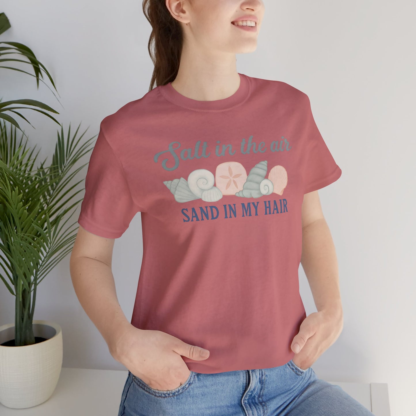 Salt in the Air, Sand in My Hair Unisex Tee | Beach Vibes Shirt, Summer Tee, Vacation Shirt, Nautical Gift, Bohemian Style