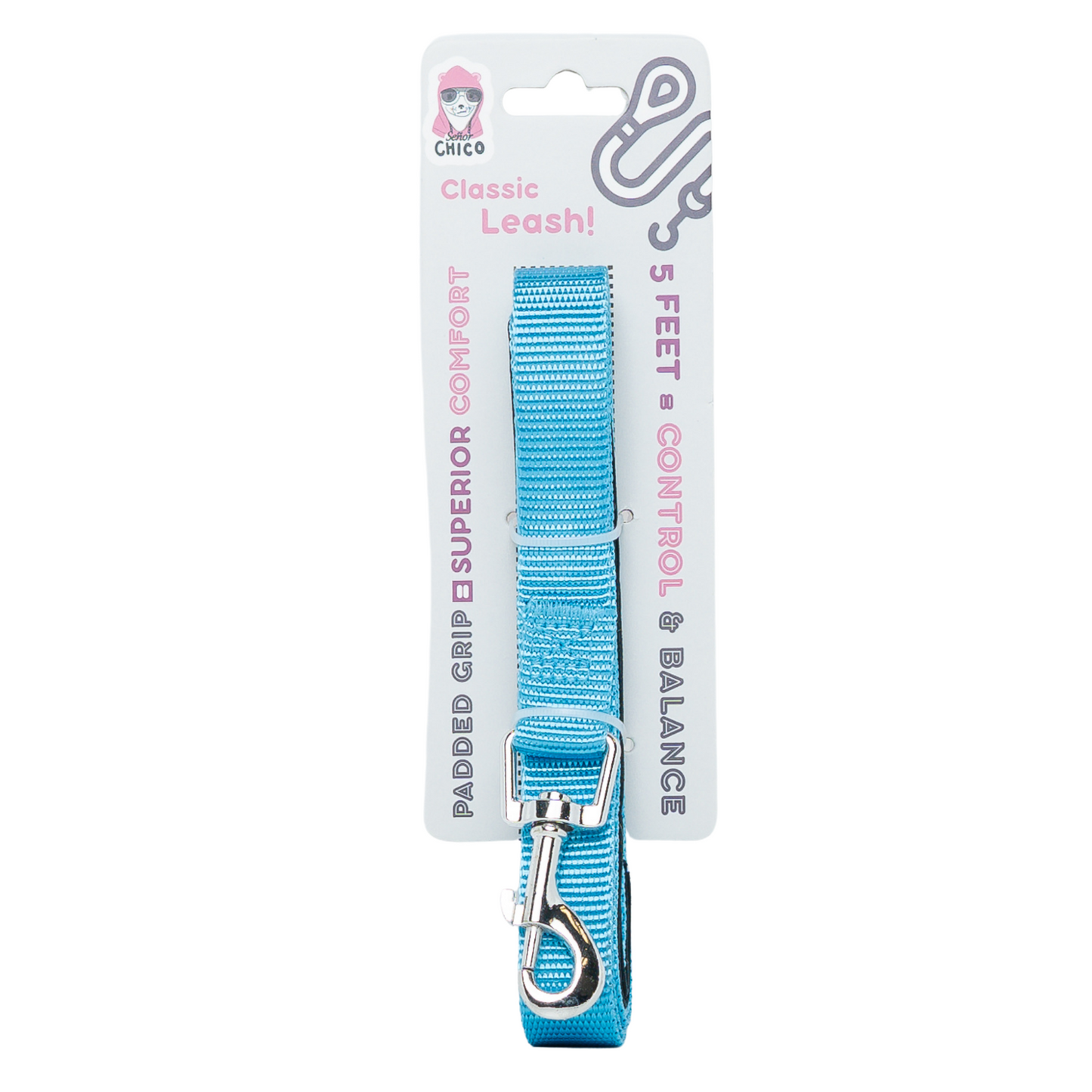 Padded Grip Dog Leash – Durable Nylon, Comfortable, and Secure – 5ft.